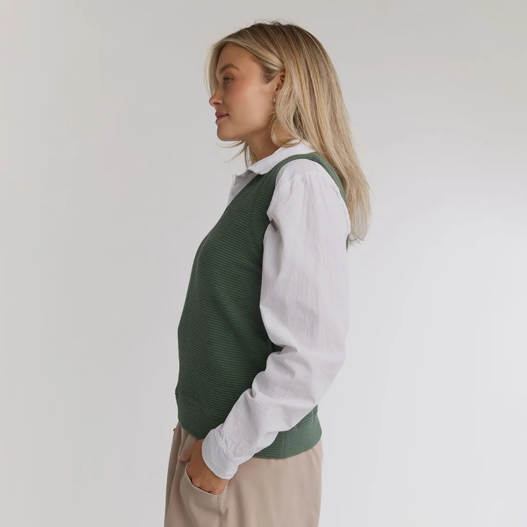 Atlas Ribbed Vest, Green korean cute