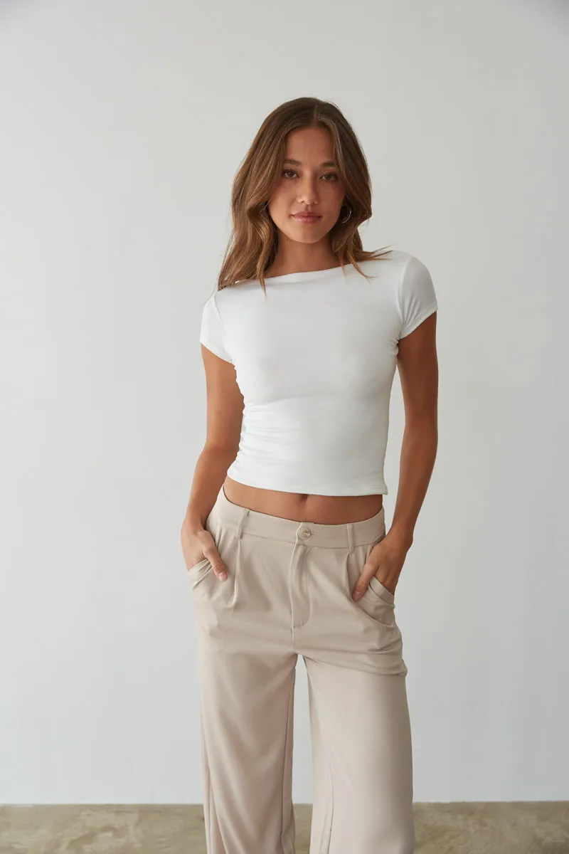 Aubrey Butter Soft Open Back Baby Tee sport match