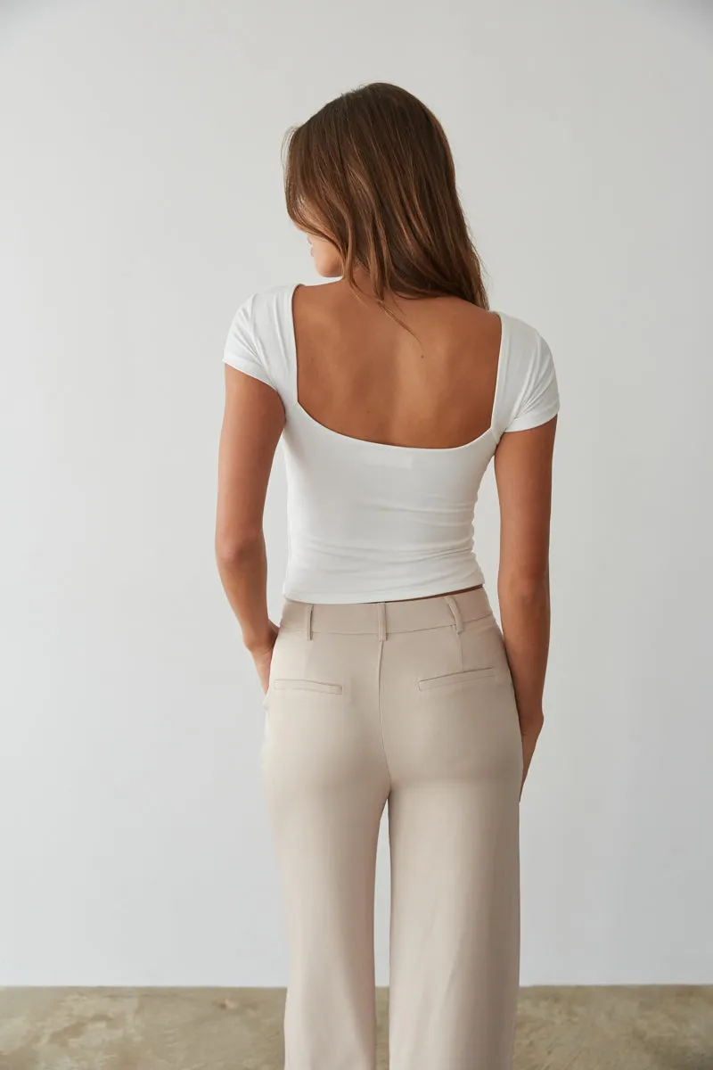 Aubrey Butter Soft Open Back Baby Tee sport match