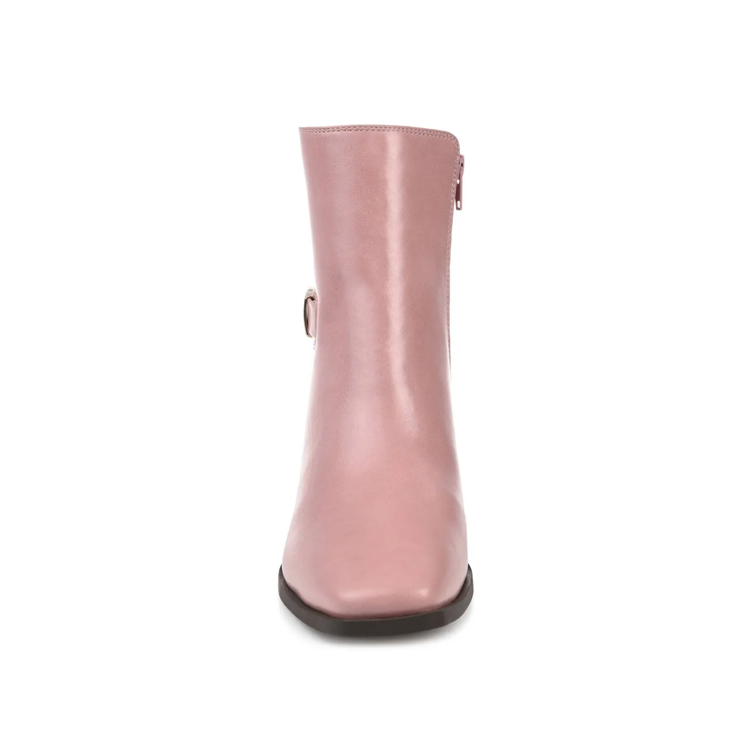 AUBRIE SQUARE TOE BOOTIES IN FAUX LEATHER suede touch