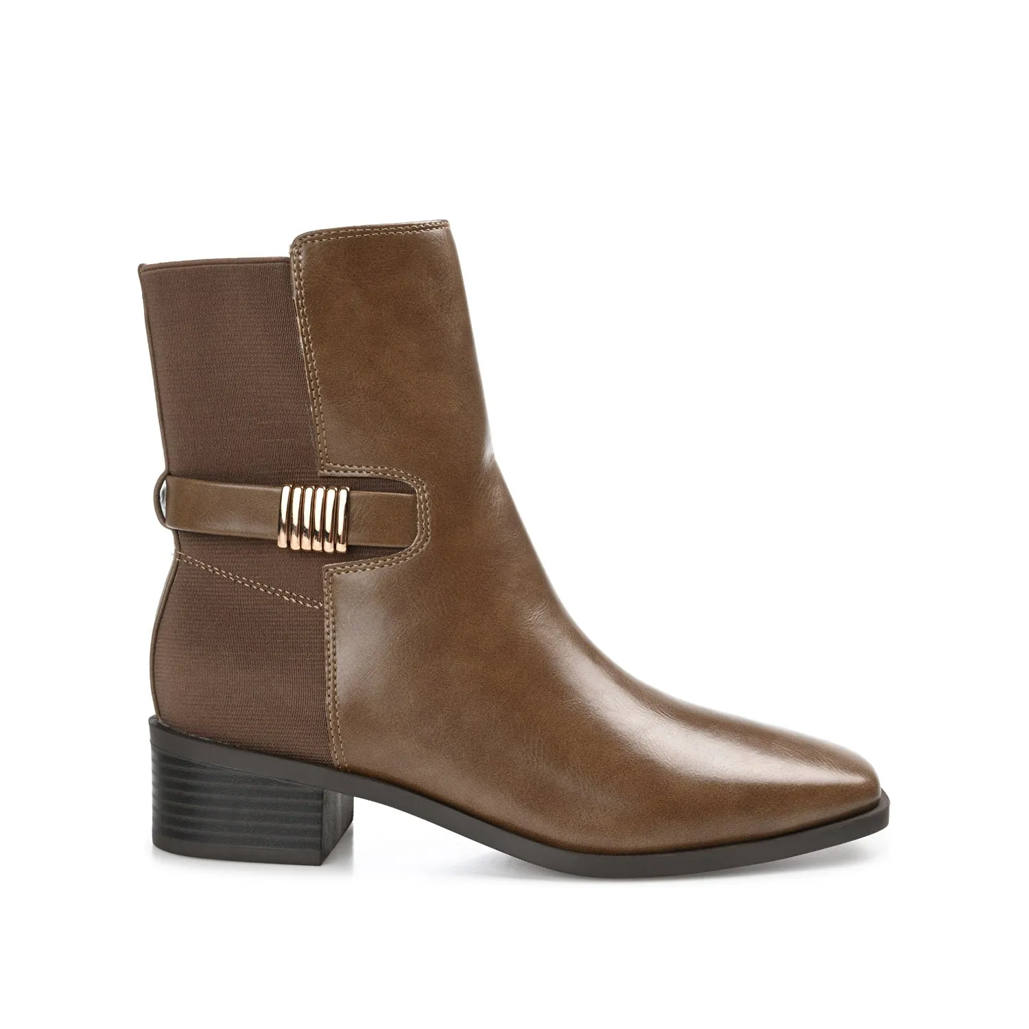AUBRIE SQUARE TOE BOOTIES IN FAUX LEATHER suede touch