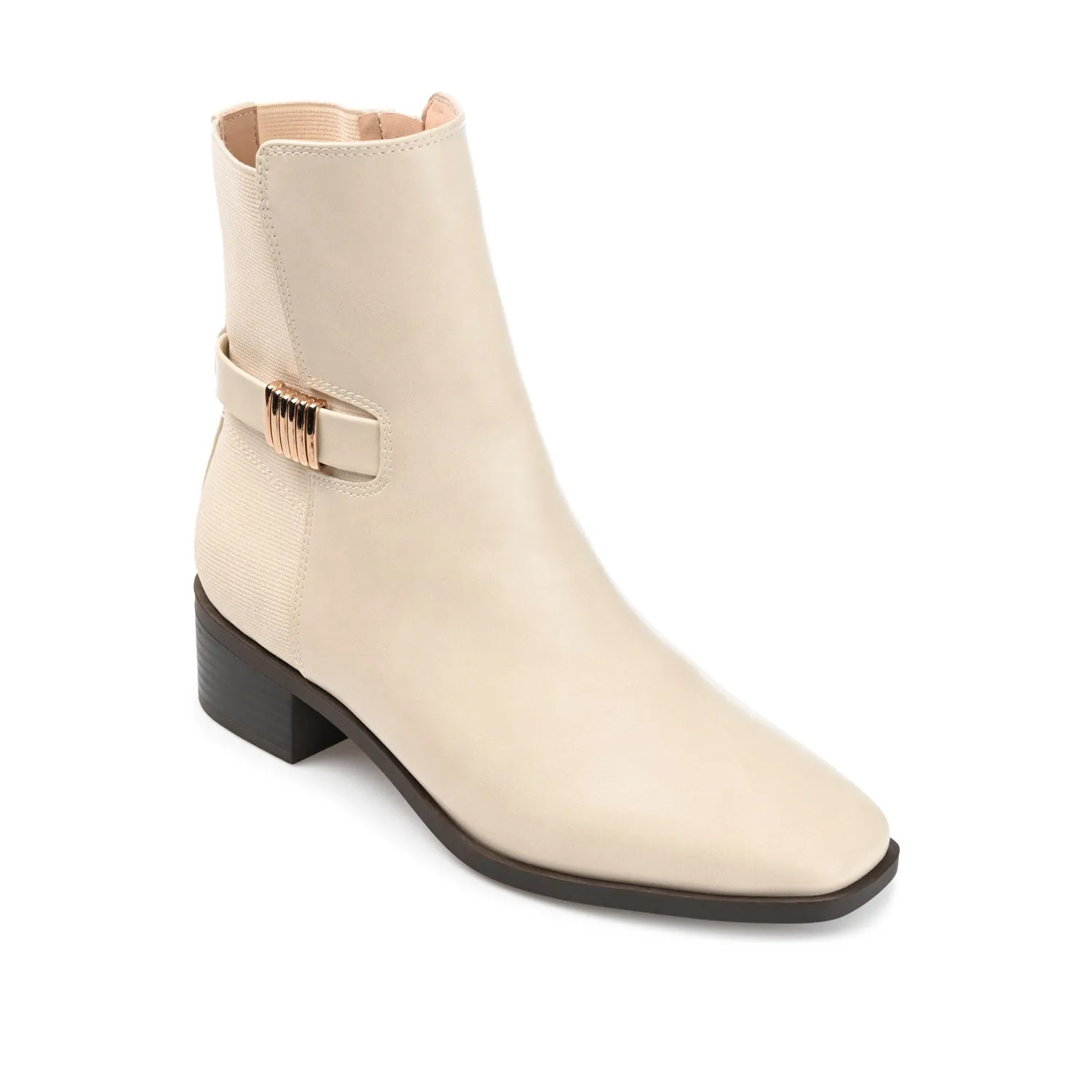 AUBRIE SQUARE TOE BOOTIES IN FAUX LEATHER suede touch