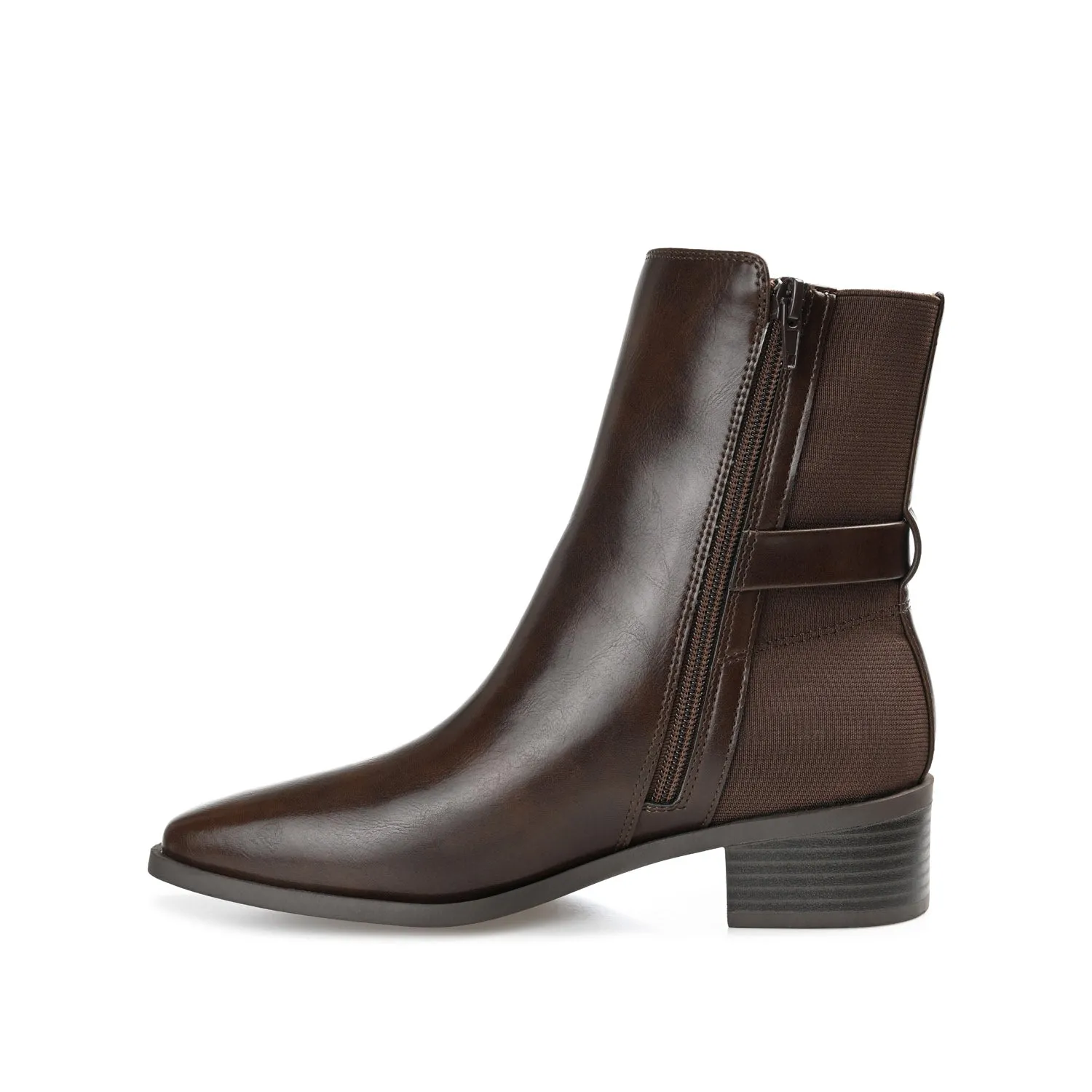AUBRIE SQUARE TOE BOOTIES IN FAUX LEATHER suede touch