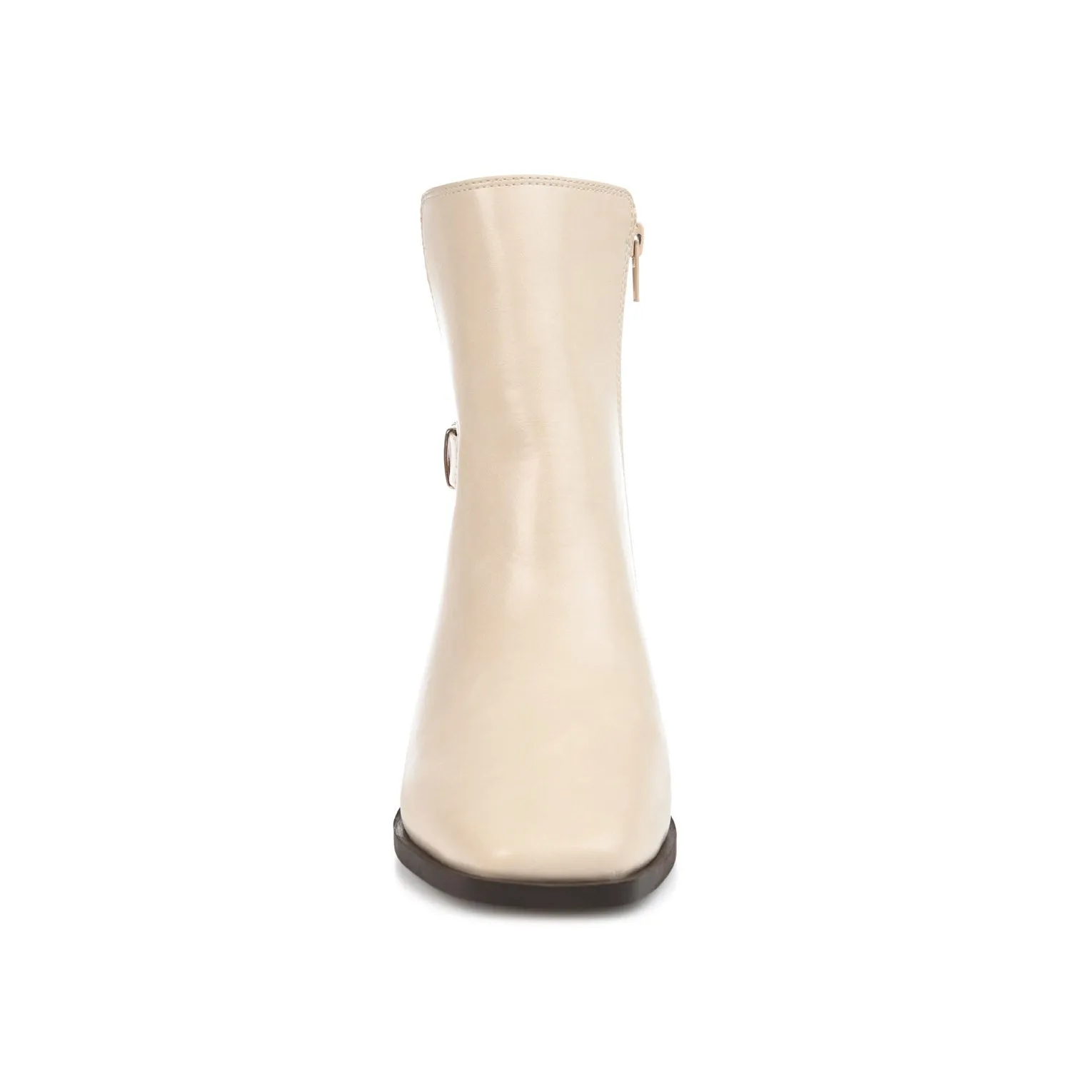 AUBRIE SQUARE TOE BOOTIES IN FAUX LEATHER suede touch