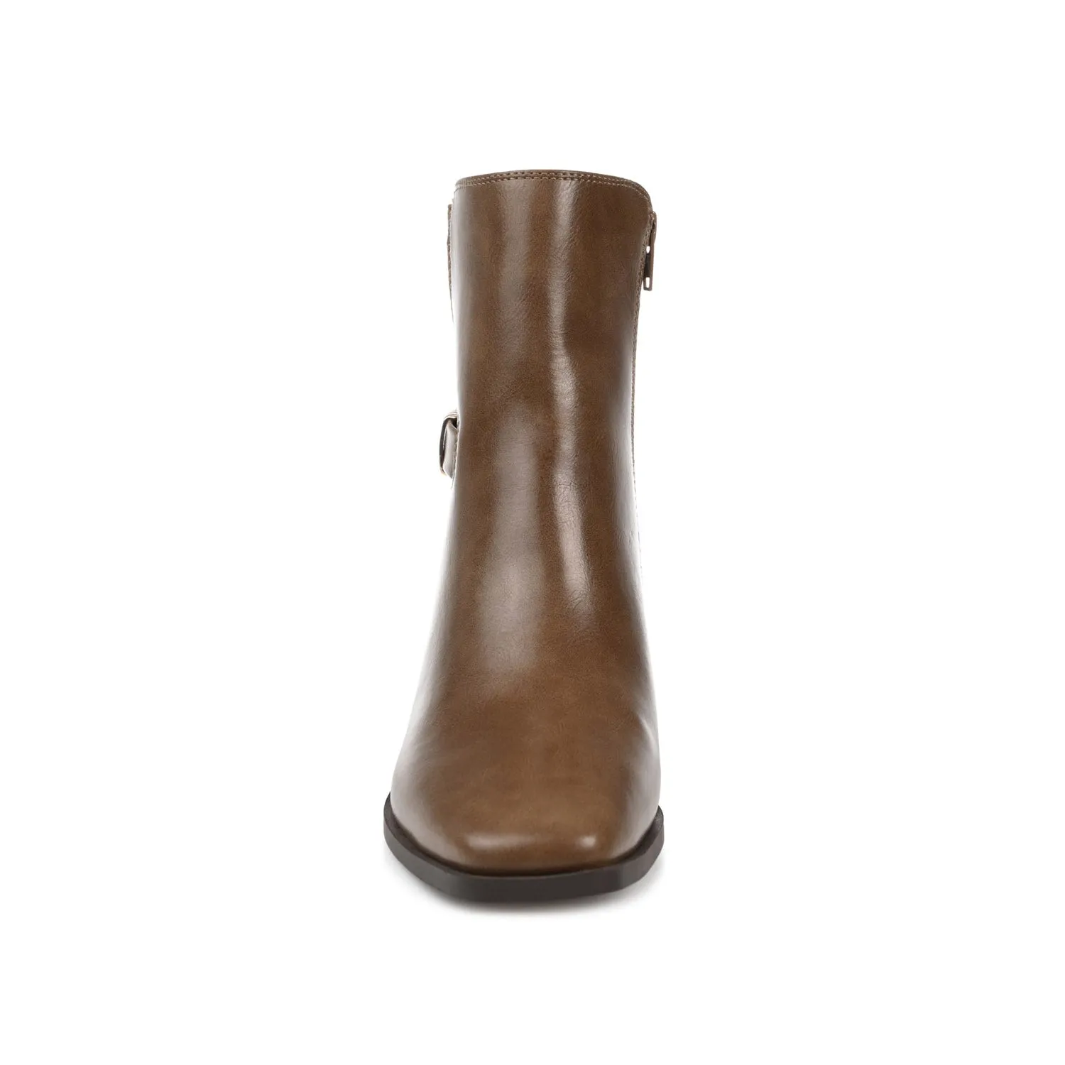 AUBRIE SQUARE TOE BOOTIES IN FAUX LEATHER suede touch