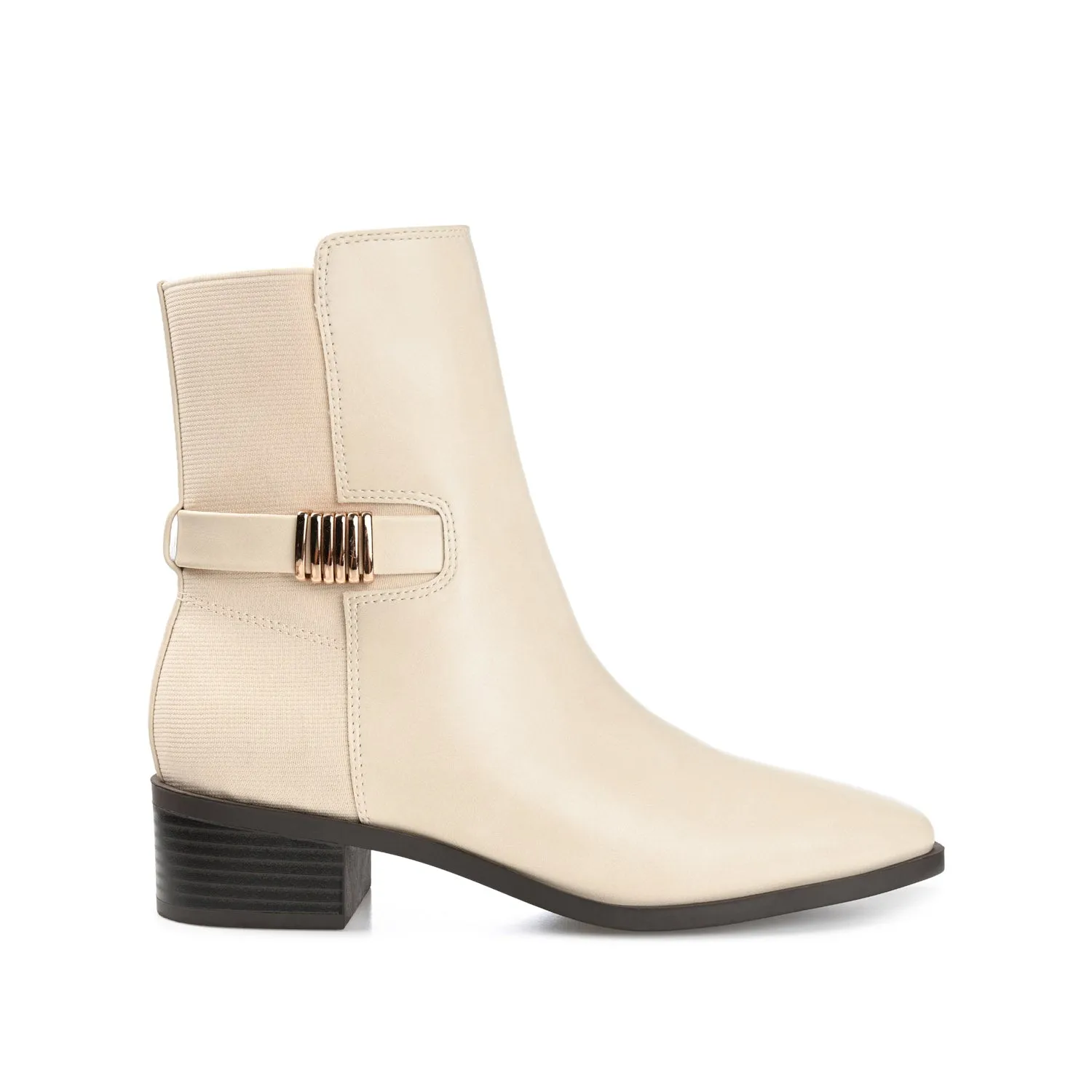 AUBRIE SQUARE TOE BOOTIES IN FAUX LEATHER suede touch