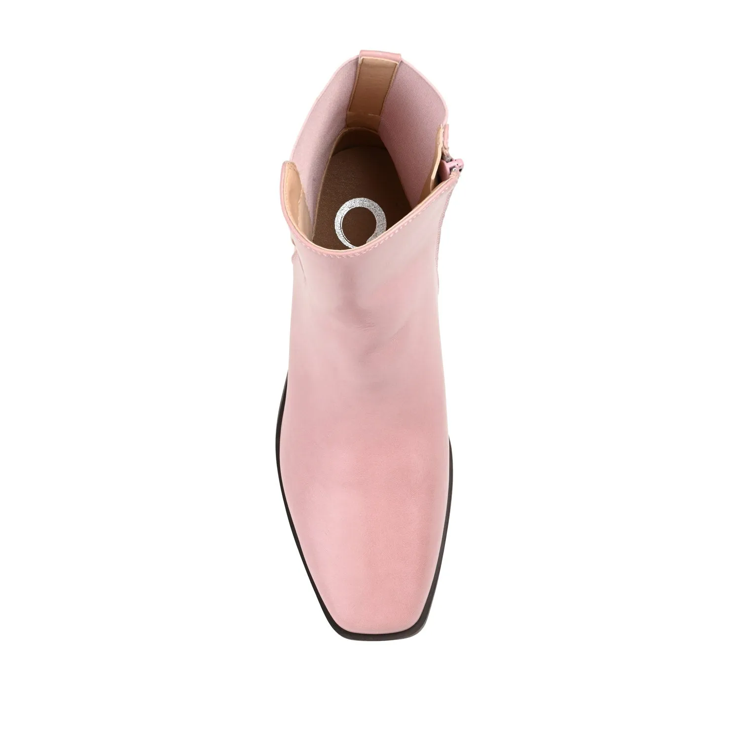 AUBRIE SQUARE TOE BOOTIES IN FAUX LEATHER suede touch