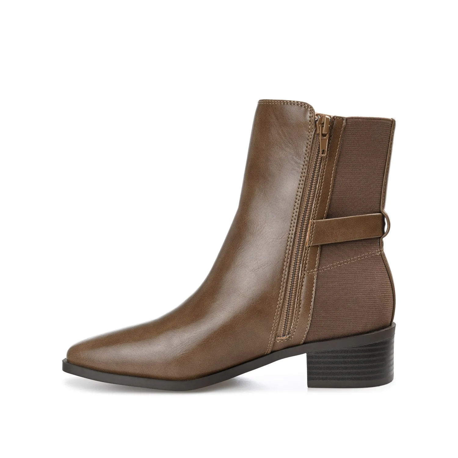 AUBRIE SQUARE TOE BOOTIES IN FAUX LEATHER suede touch