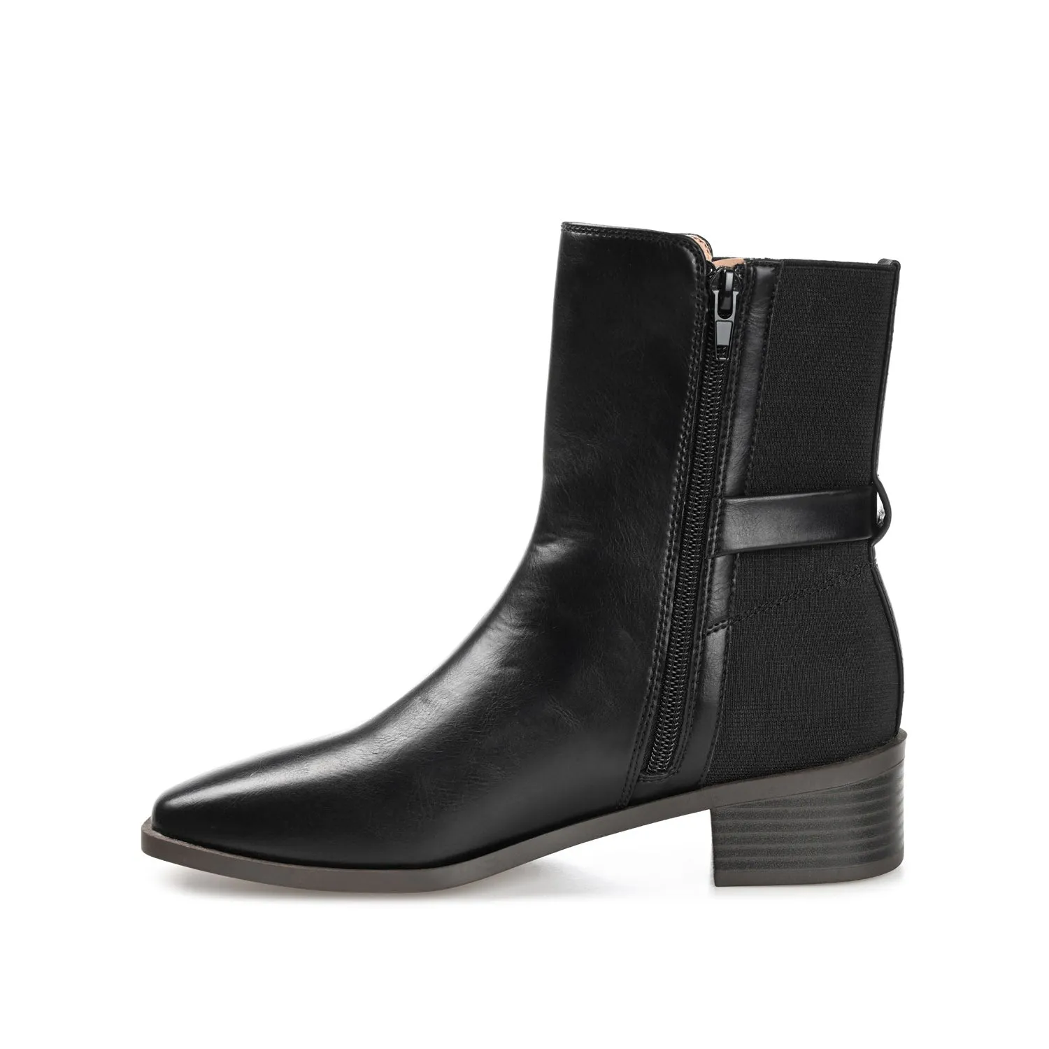 AUBRIE SQUARE TOE BOOTIES IN FAUX LEATHER suede touch