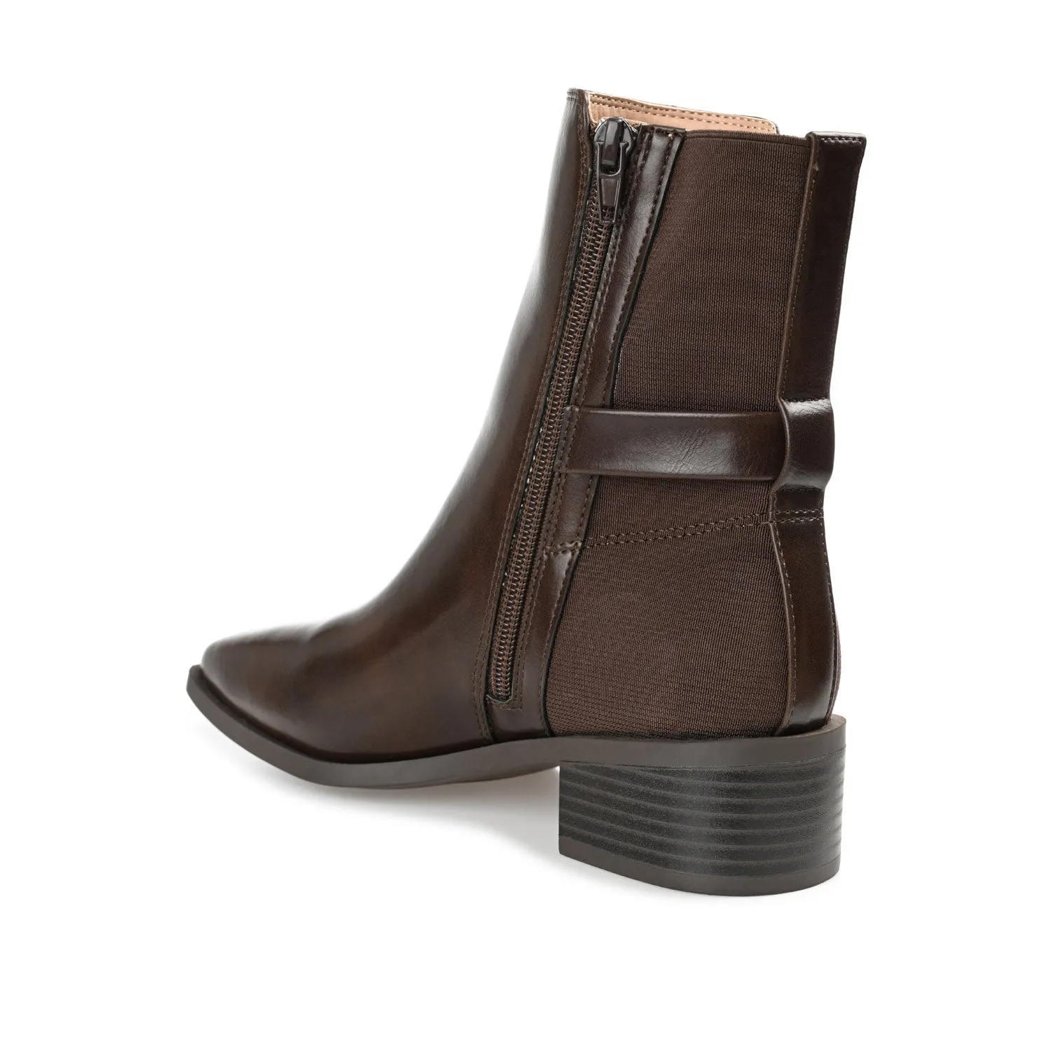 AUBRIE SQUARE TOE BOOTIES IN FAUX LEATHER suede touch