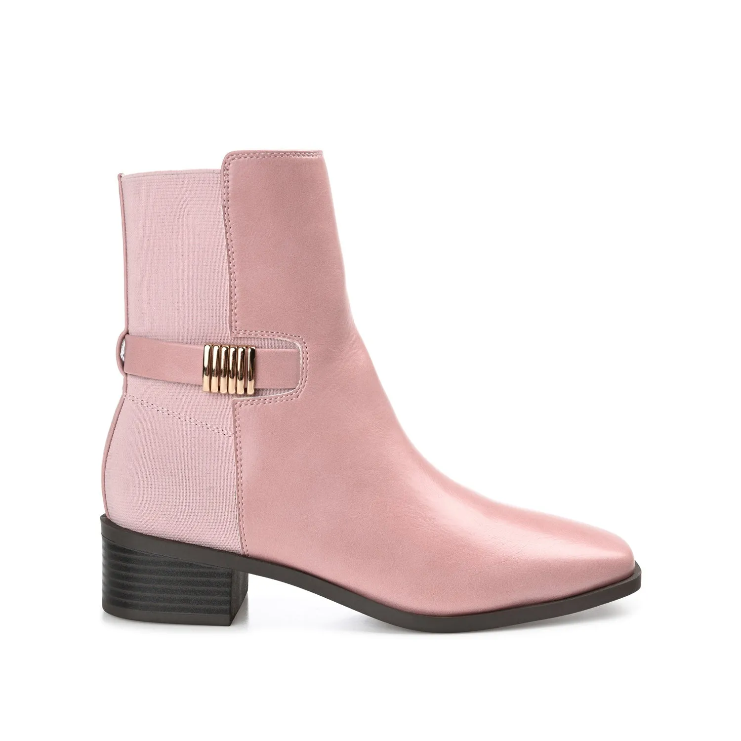 AUBRIE SQUARE TOE BOOTIES IN FAUX LEATHER suede touch