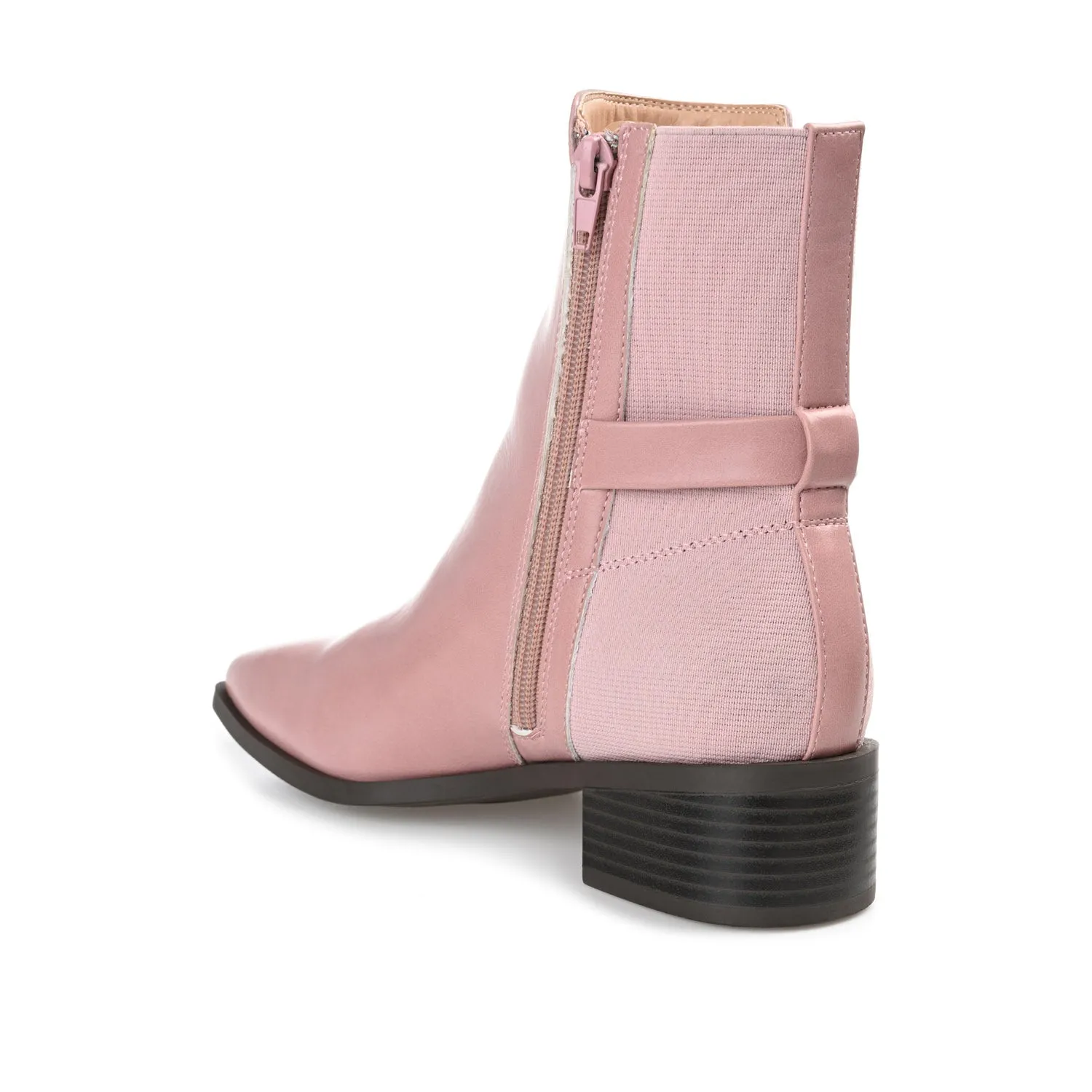 AUBRIE SQUARE TOE BOOTIES IN FAUX LEATHER suede touch