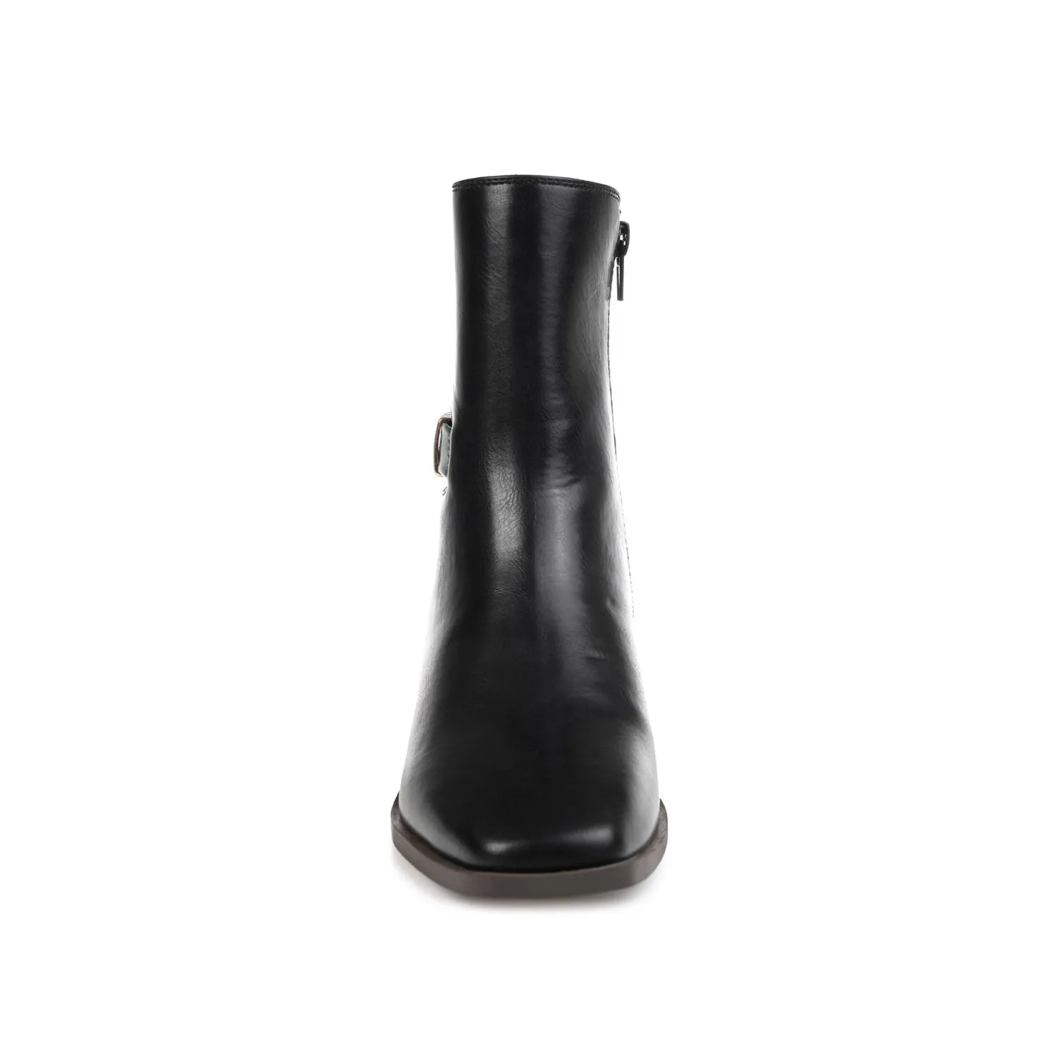 AUBRIE SQUARE TOE BOOTIES IN FAUX LEATHER suede touch