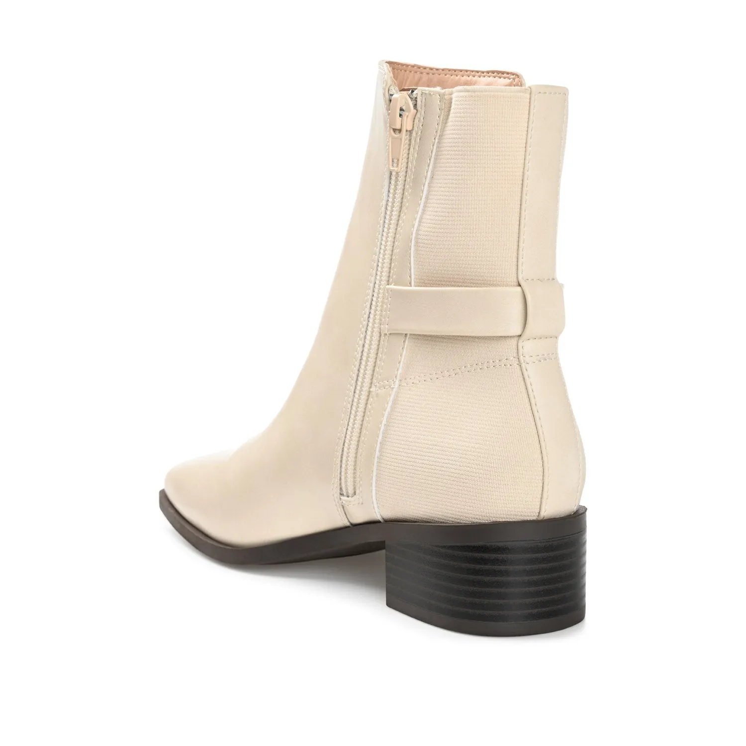 AUBRIE SQUARE TOE BOOTIES IN FAUX LEATHER suede touch