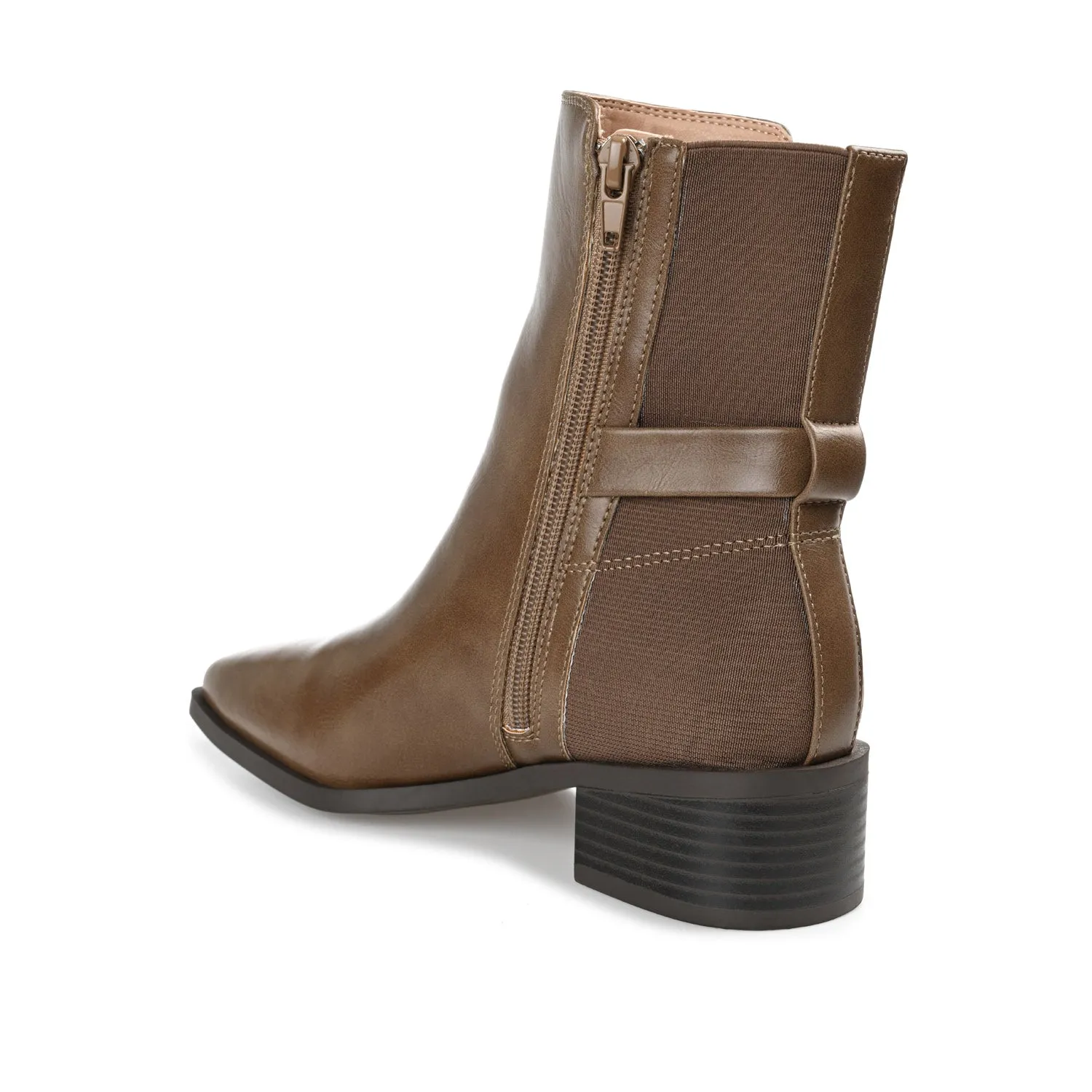 AUBRIE SQUARE TOE BOOTIES IN FAUX LEATHER suede touch