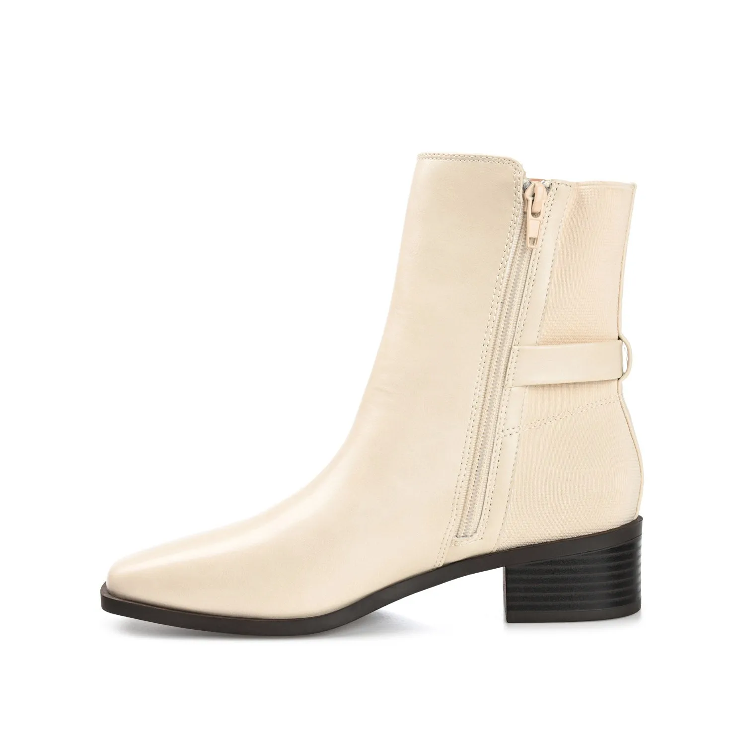 AUBRIE SQUARE TOE BOOTIES IN FAUX LEATHER suede touch