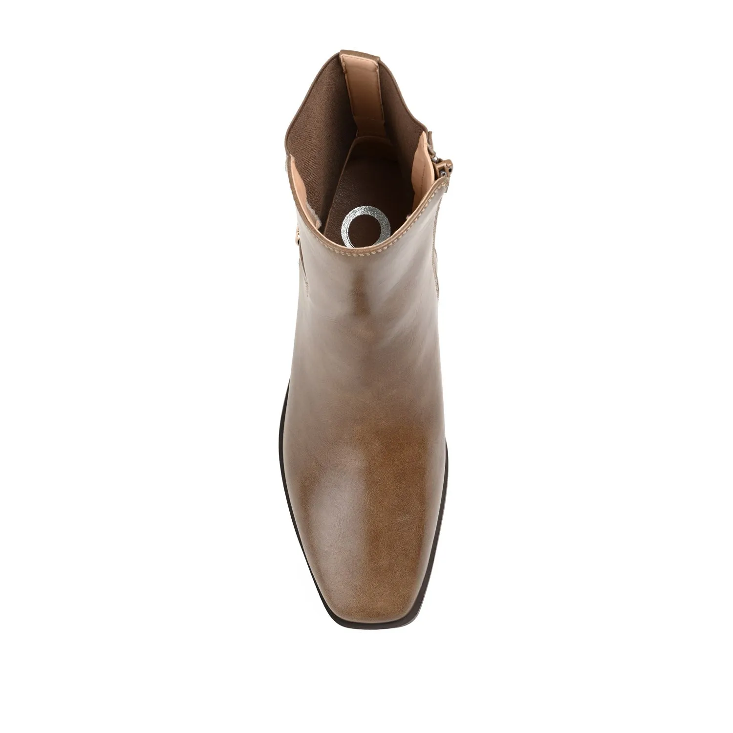 AUBRIE SQUARE TOE BOOTIES IN FAUX LEATHER suede touch
