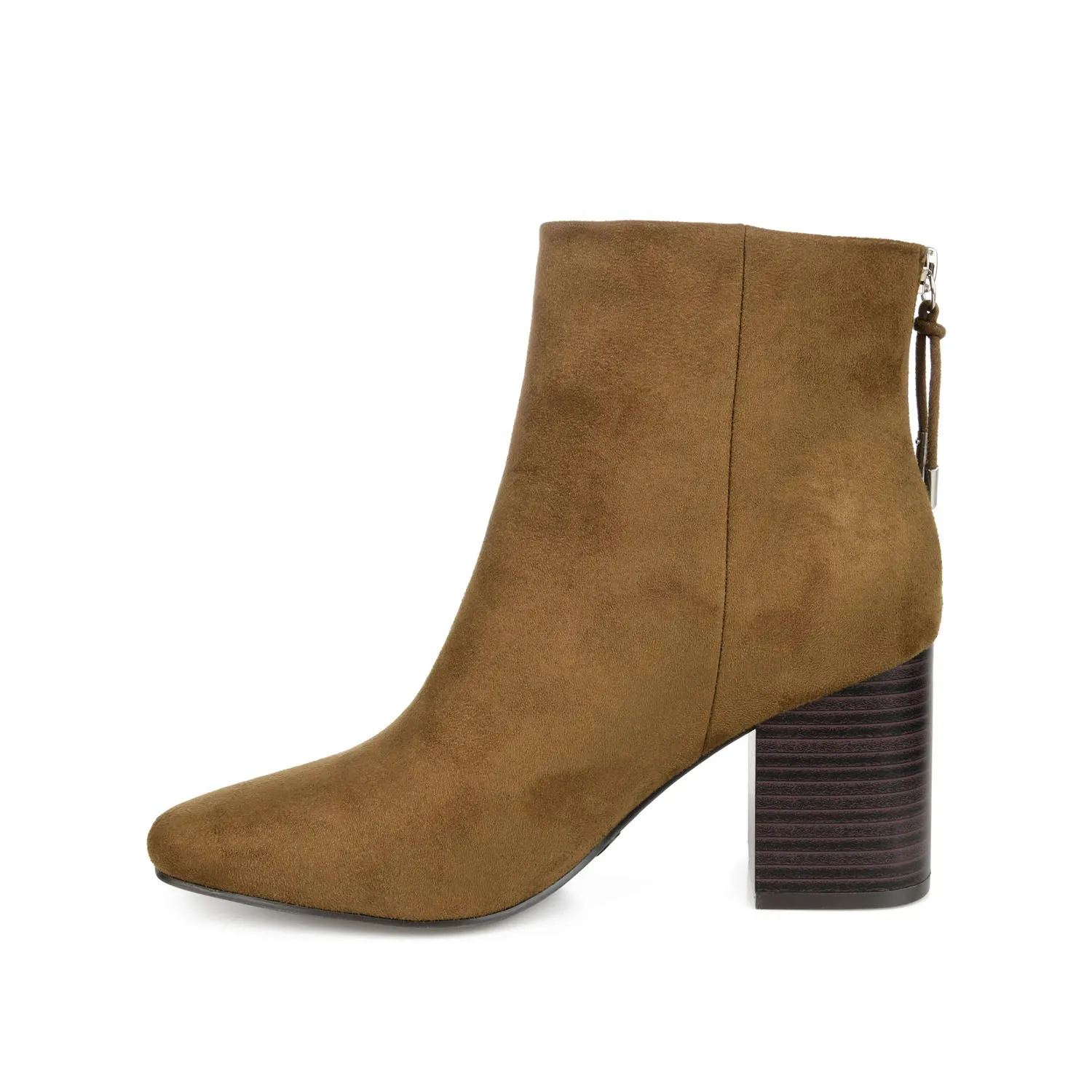 AUDRINA BLOCK HEELED BOOTIES IN FAUX LEATHER fashion brave