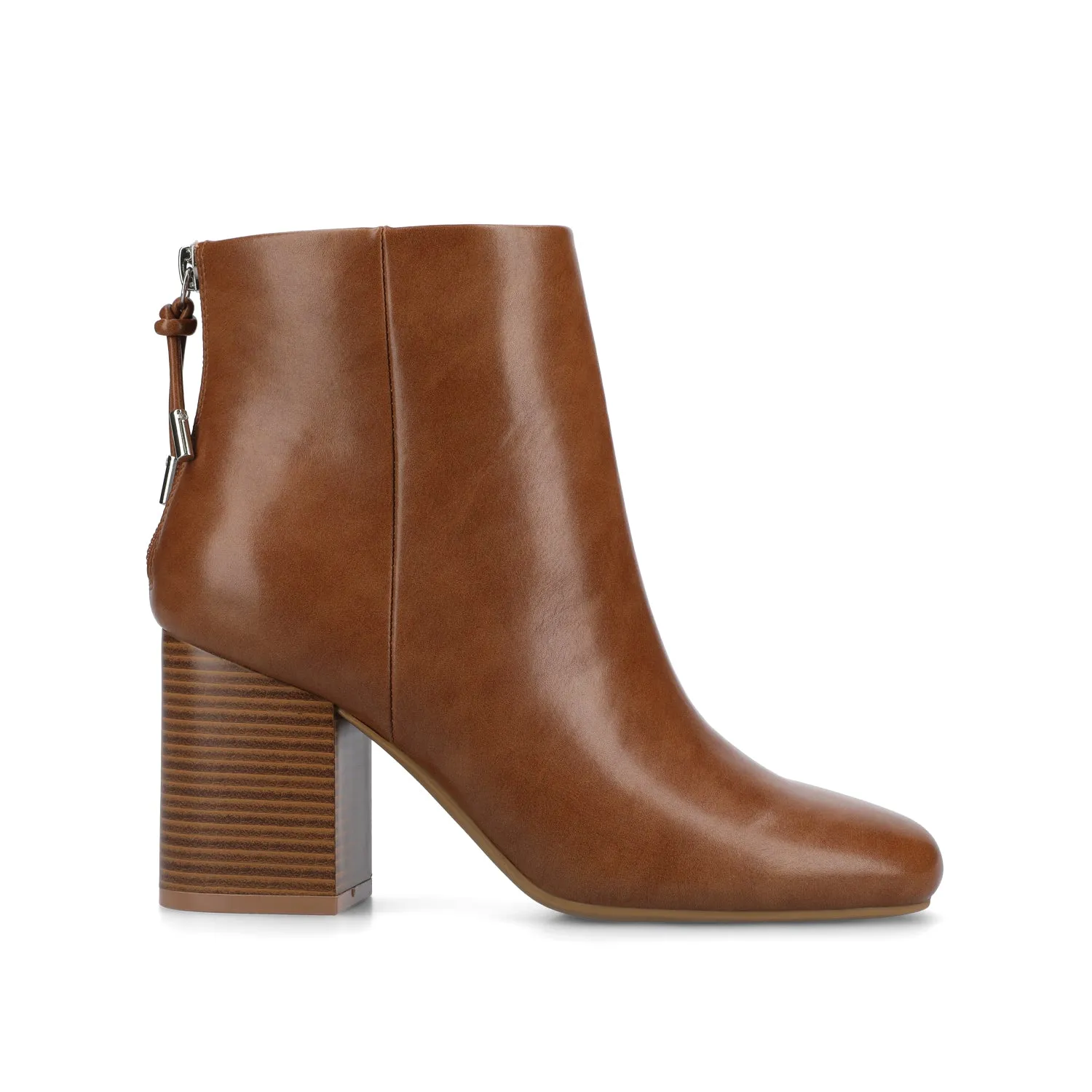 AUDRINA BLOCK HEELED BOOTIES IN FAUX LEATHER fashion brave
