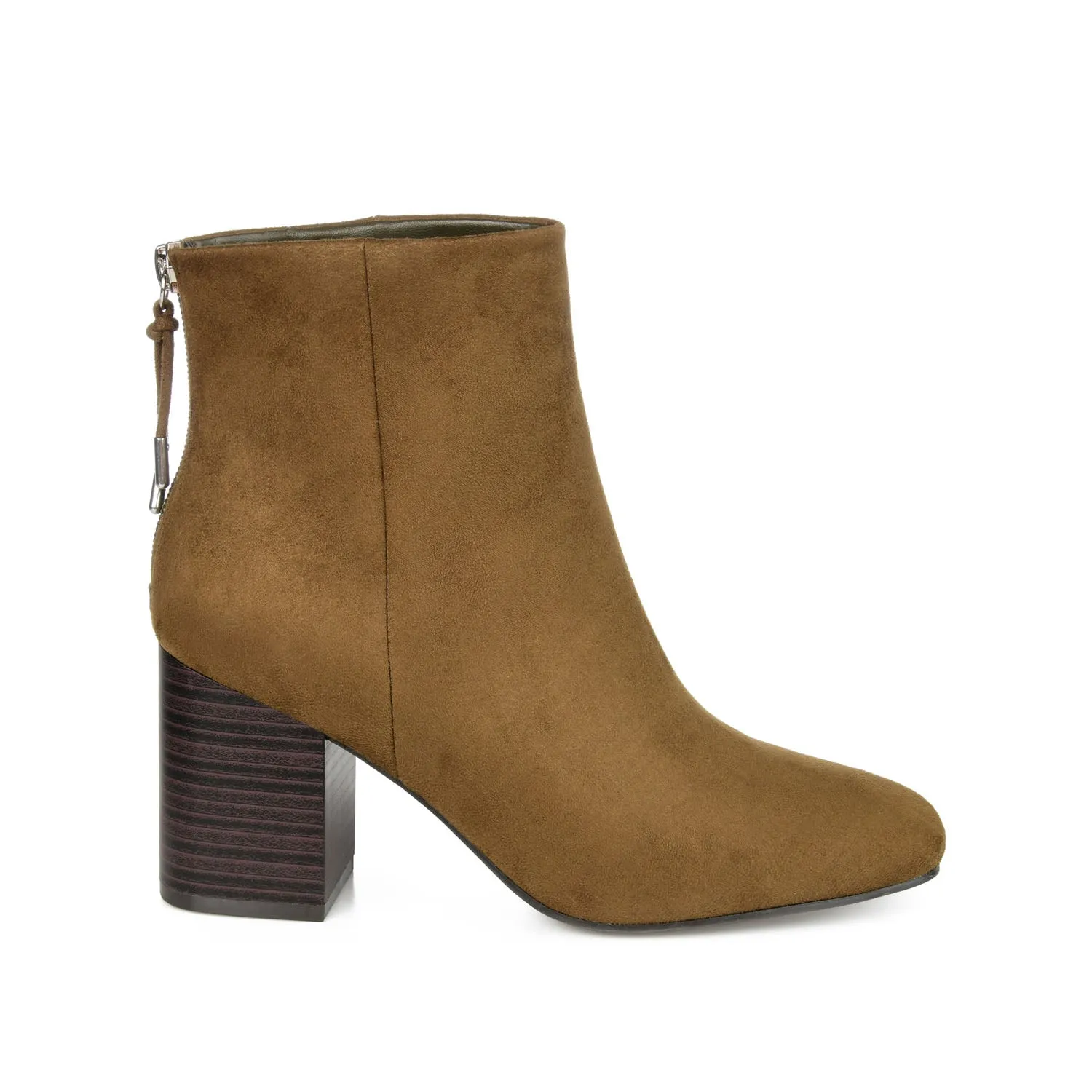 AUDRINA BLOCK HEELED BOOTIES IN FAUX LEATHER fashion brave