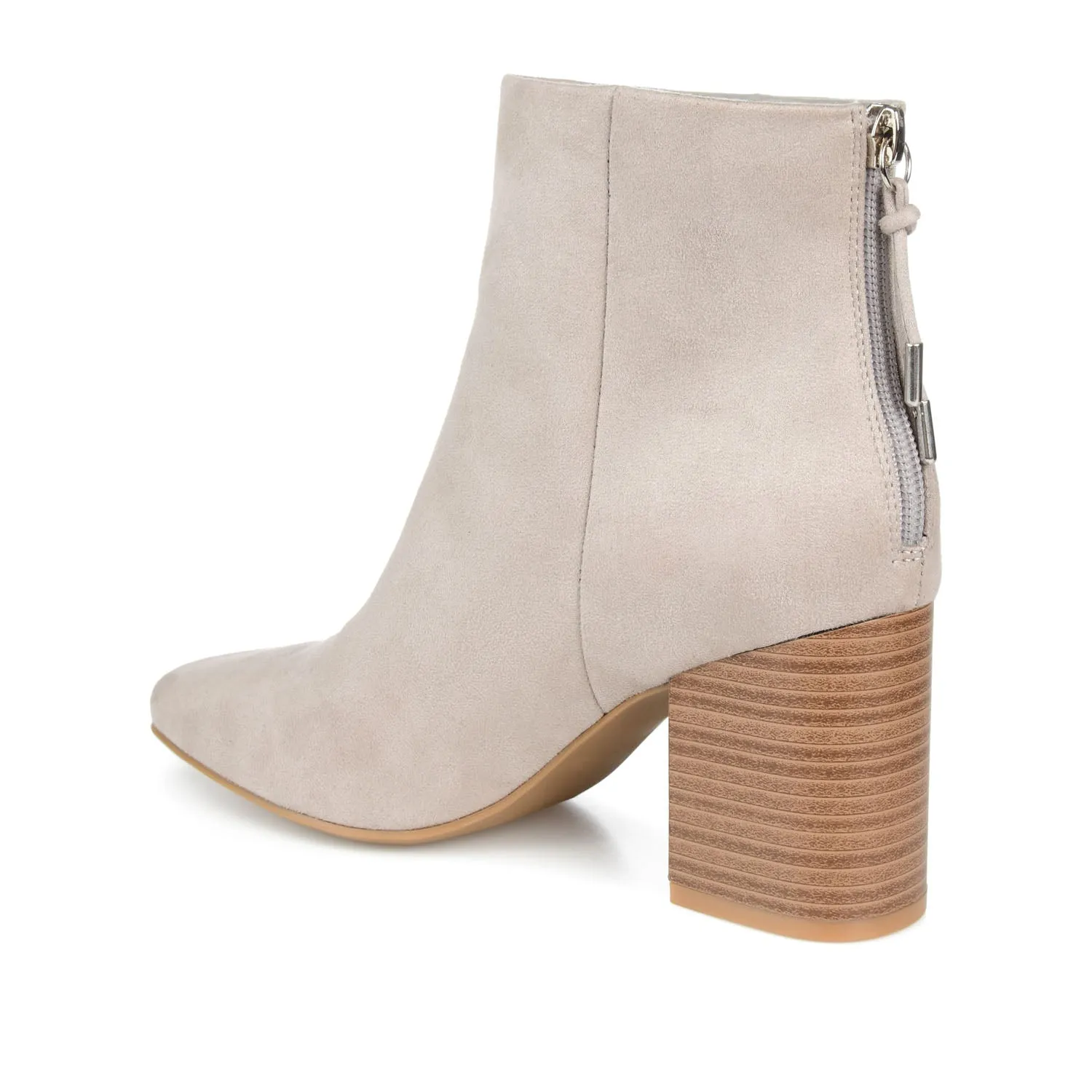 AUDRINA BLOCK HEELED BOOTIES IN FAUX LEATHER fashion brave