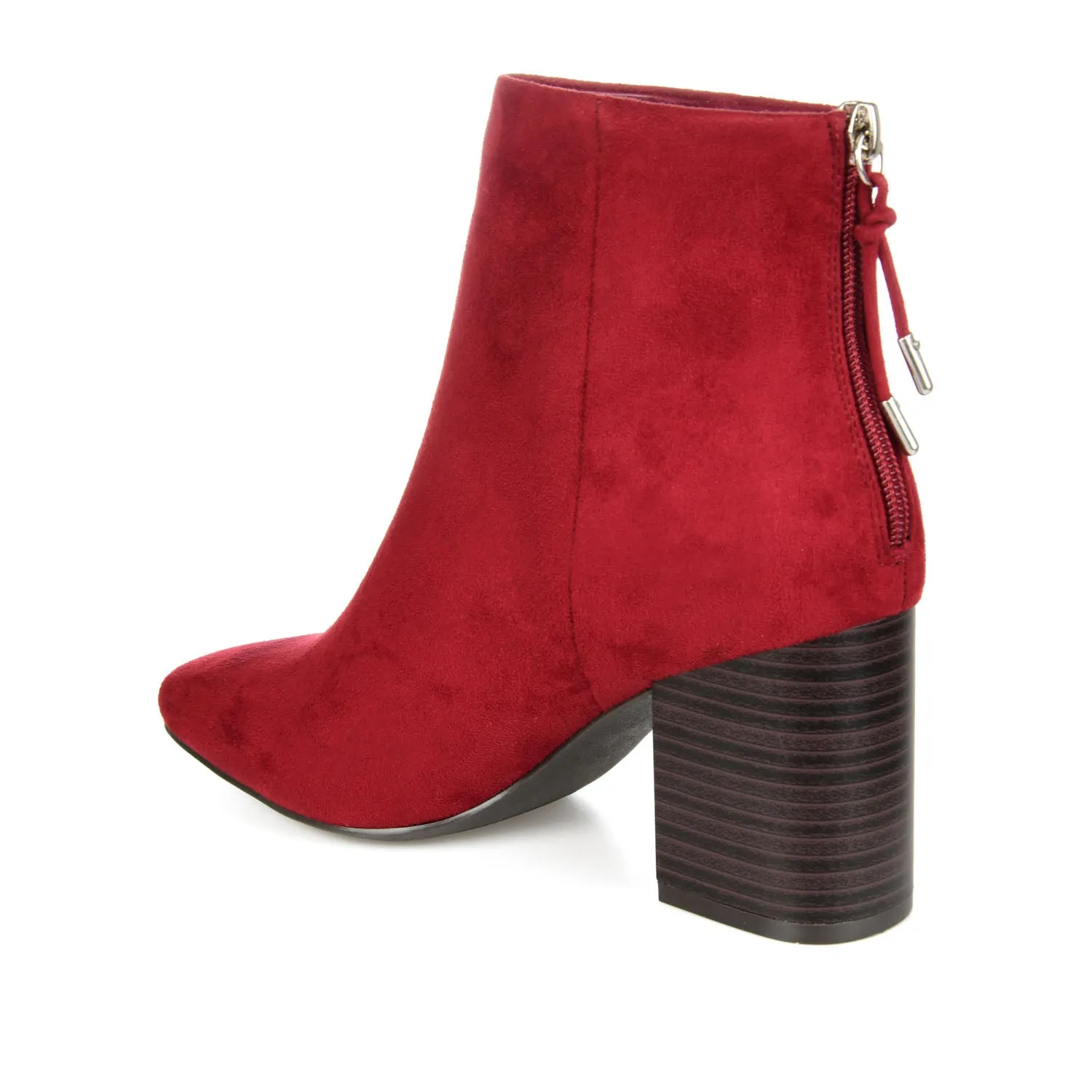 AUDRINA BLOCK HEELED BOOTIES IN FAUX LEATHER fashion brave