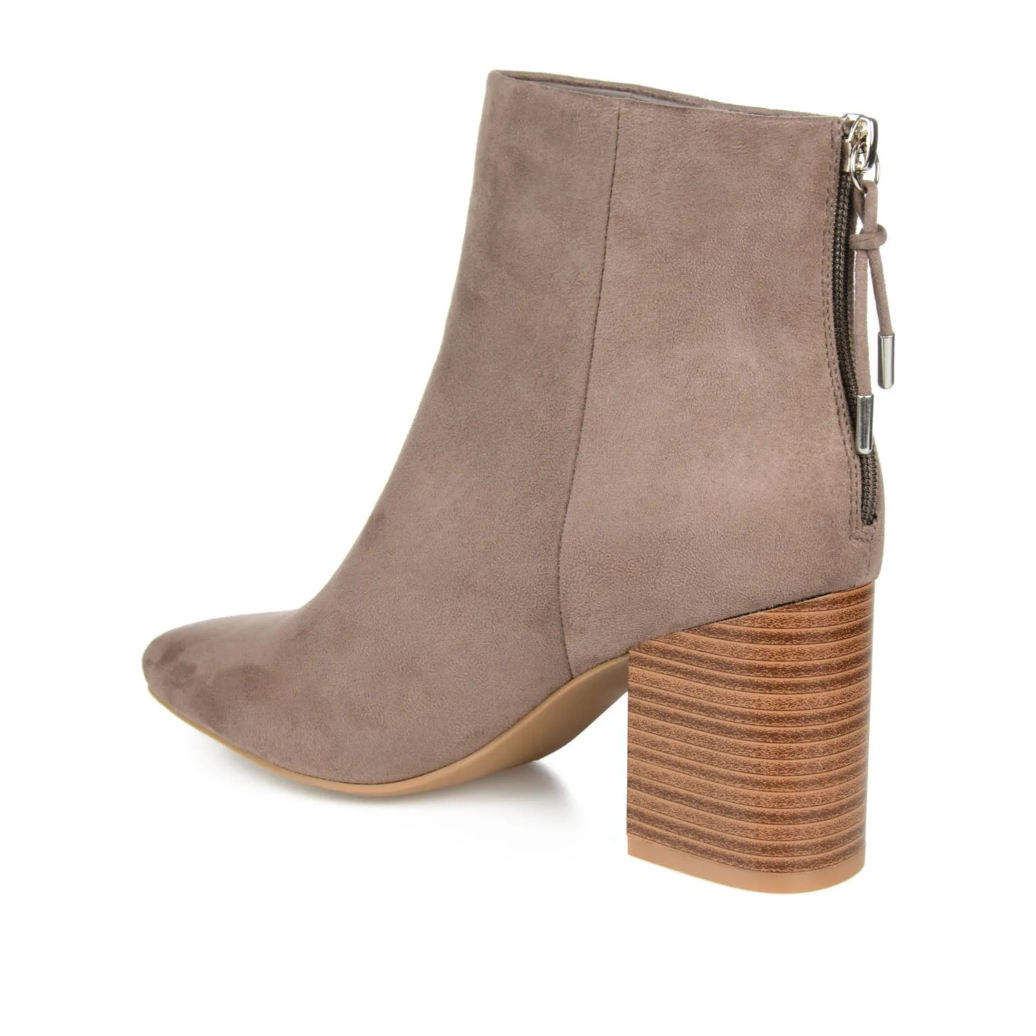 AUDRINA BLOCK HEELED BOOTIES IN FAUX LEATHER fashion brave