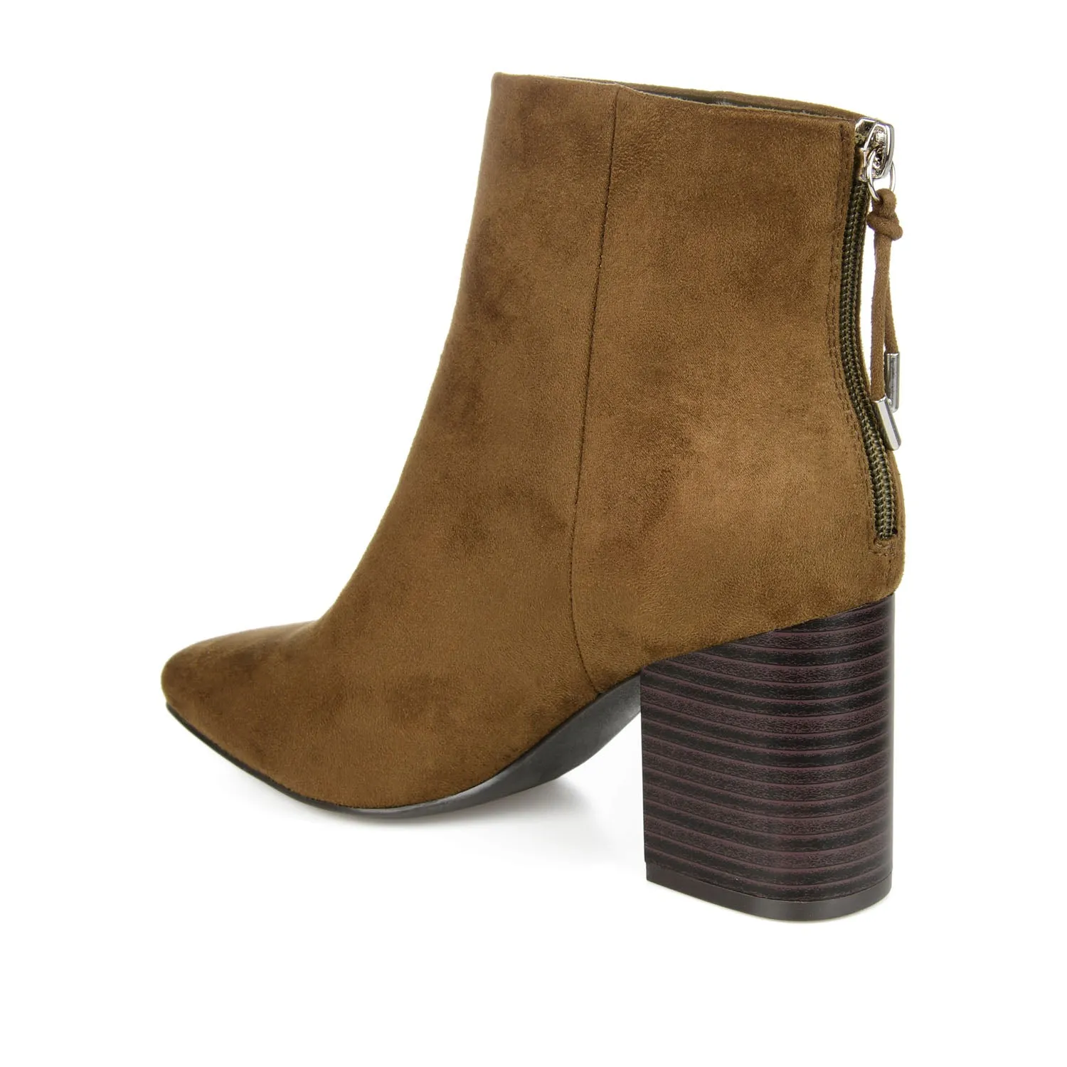 AUDRINA BLOCK HEELED BOOTIES IN FAUX LEATHER fashion brave
