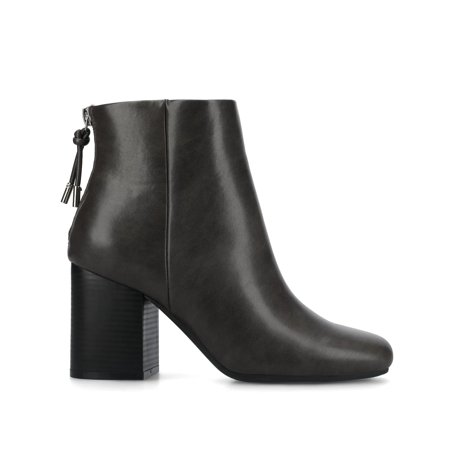 AUDRINA BLOCK HEELED BOOTIES IN FAUX LEATHER fashion brave