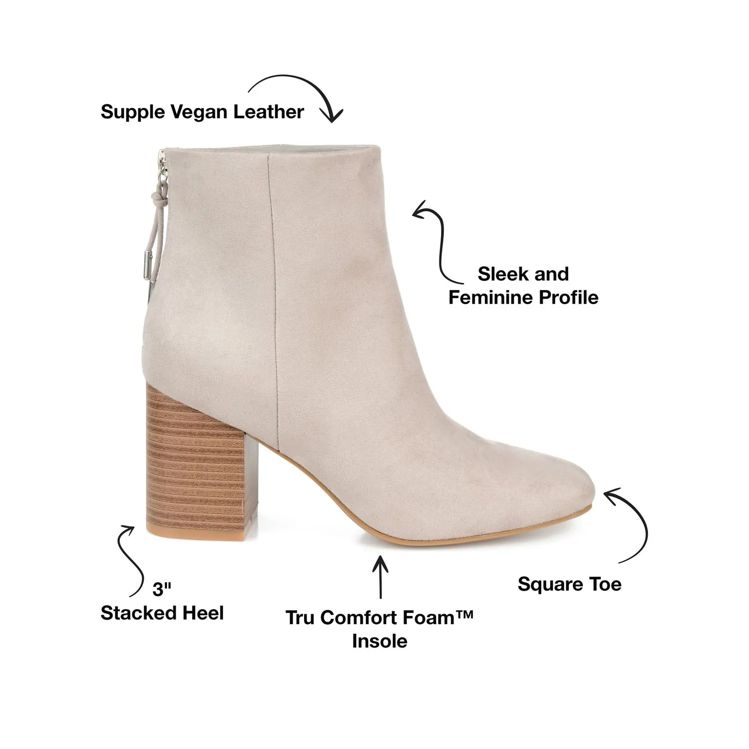 AUDRINA BLOCK HEELED BOOTIES IN FAUX LEATHER fashion brave