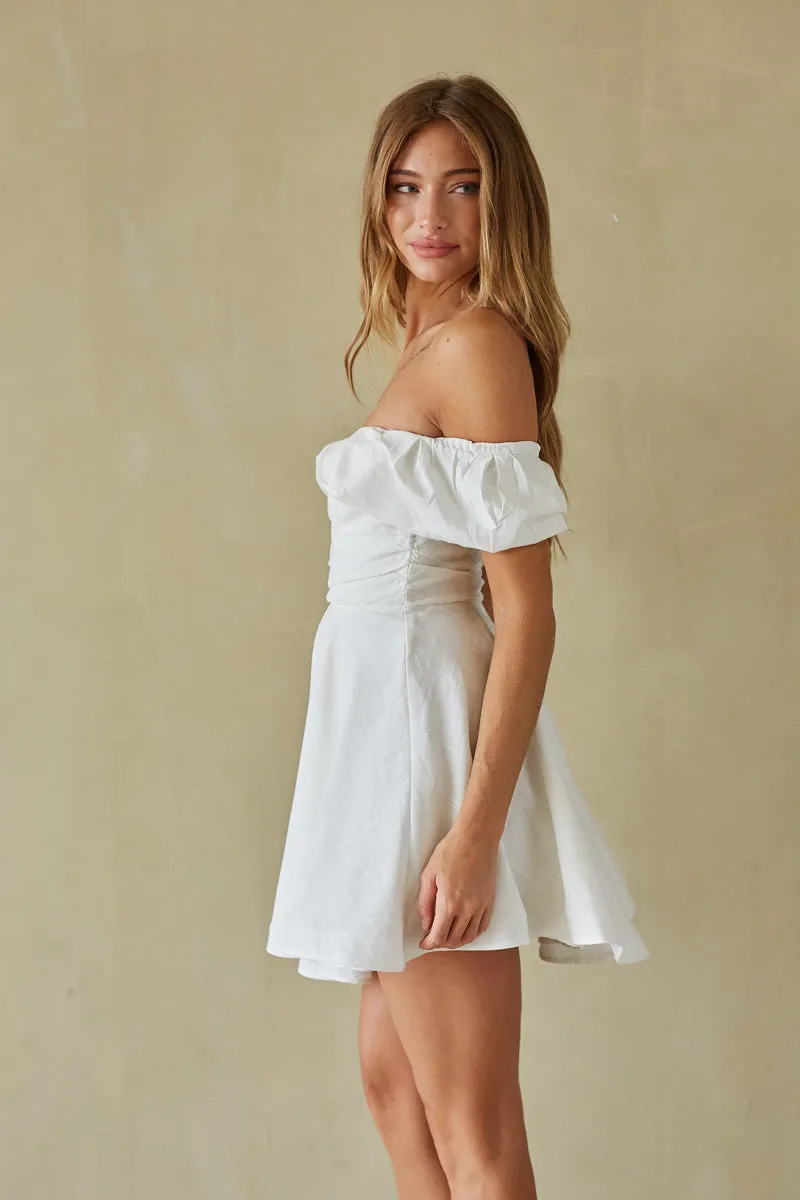 Ava Fit and Flare Mini Dress dust pink
