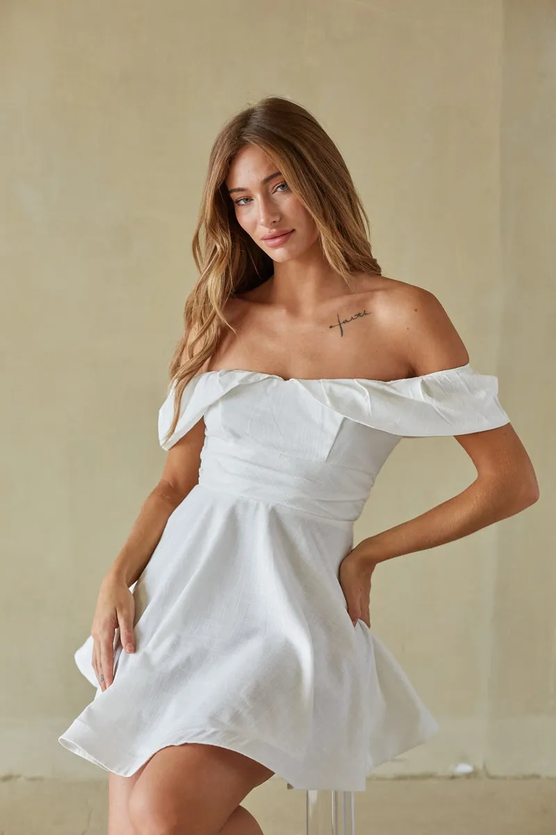 Ava Fit and Flare Mini Dress dust pink