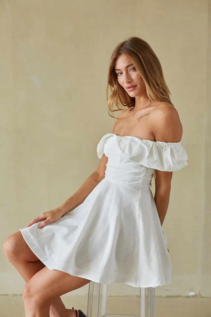 Ava Fit and Flare Mini Dress dust pink