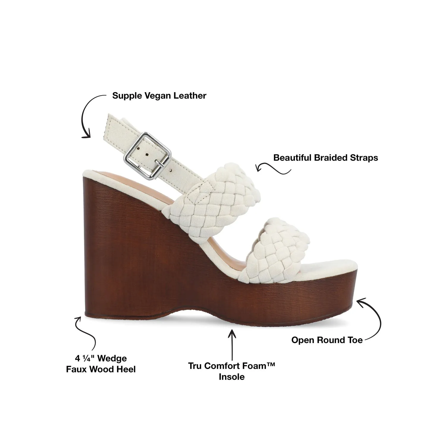AYVEE HEELED SANDALS IN FAUX LEATHER soft grip