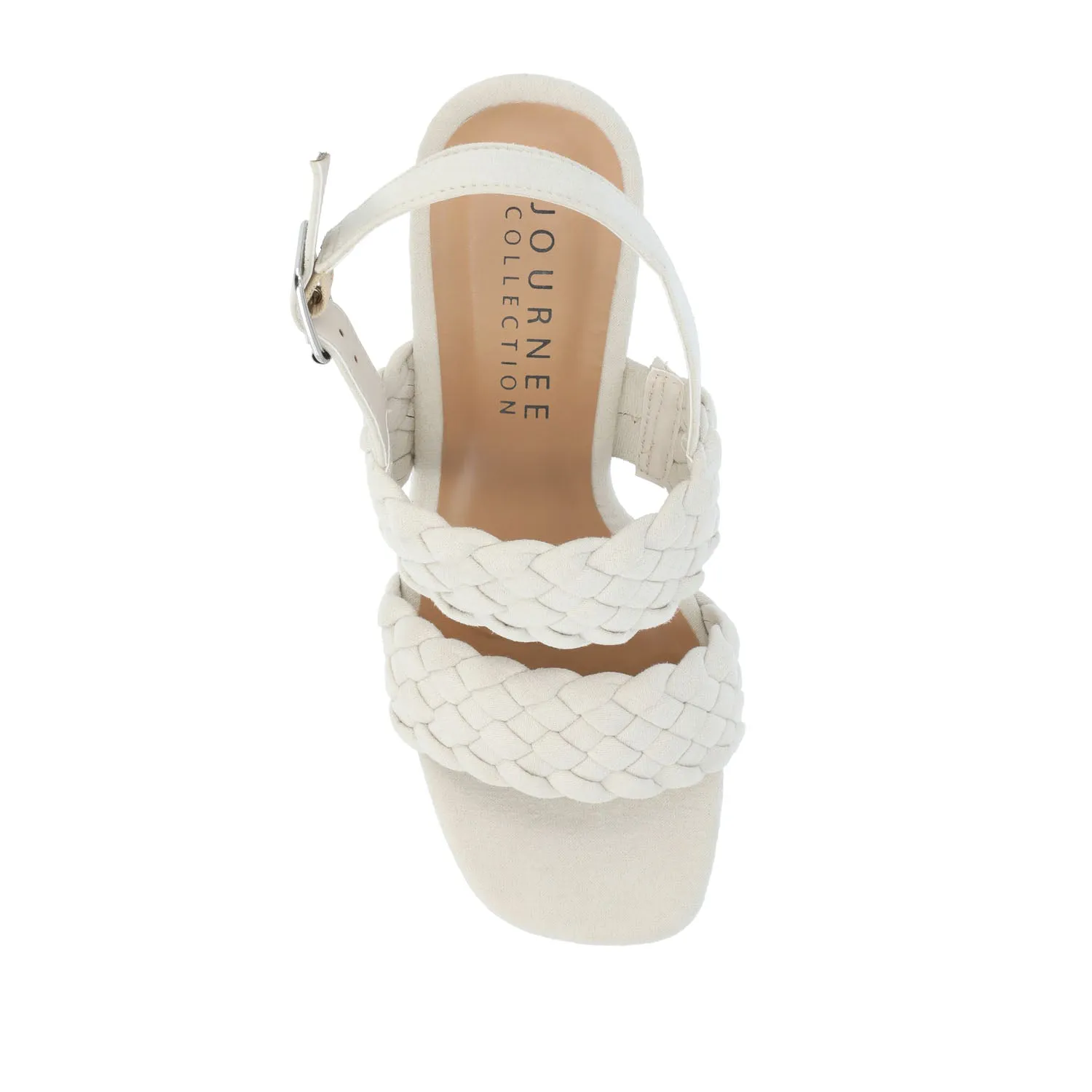 AYVEE HEELED SANDALS IN FAUX LEATHER soft grip