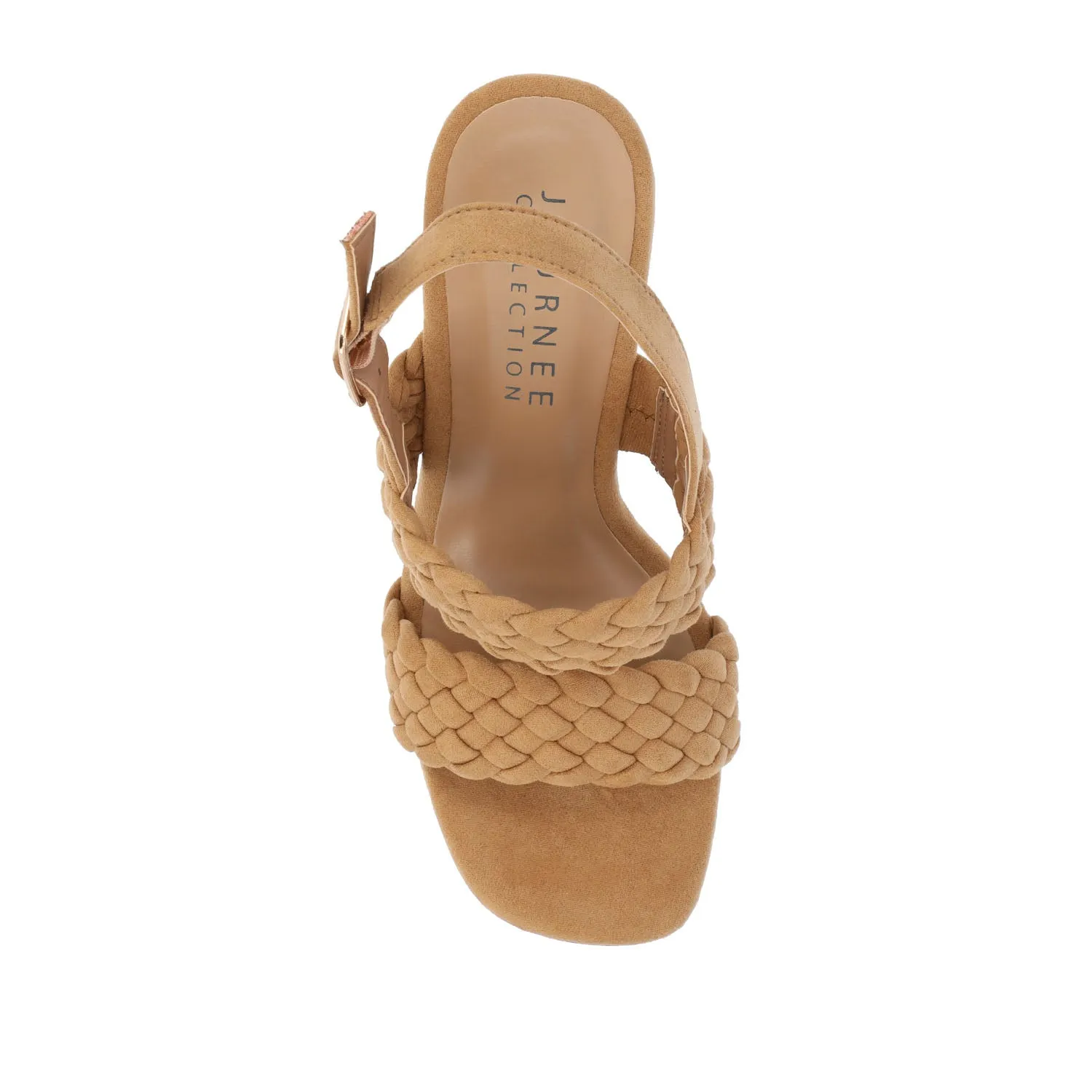 AYVEE HEELED SANDALS IN FAUX LEATHER soft grip