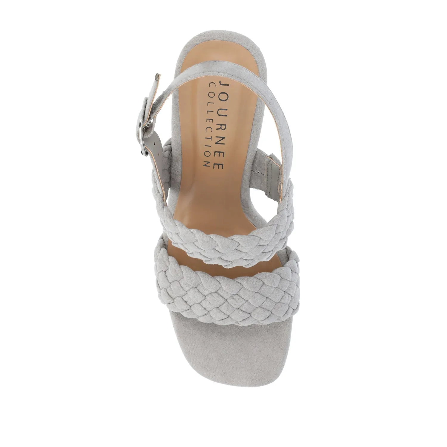 AYVEE HEELED SANDALS IN FAUX LEATHER soft grip