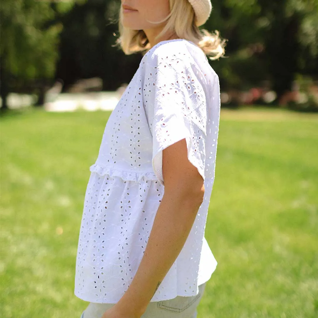 Baby Doll Blouse, White towel ease