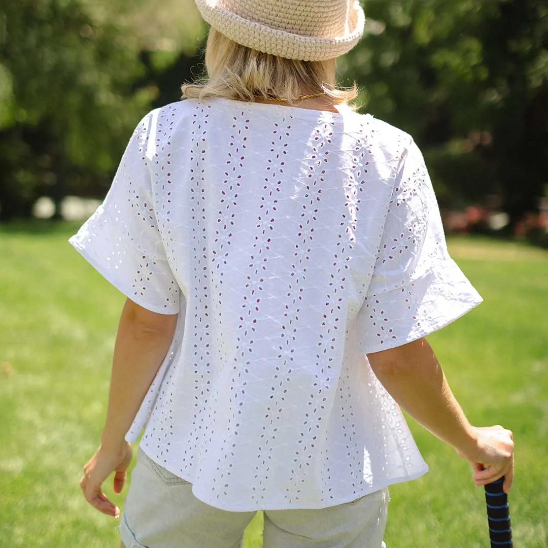 Baby Doll Blouse, White towel ease