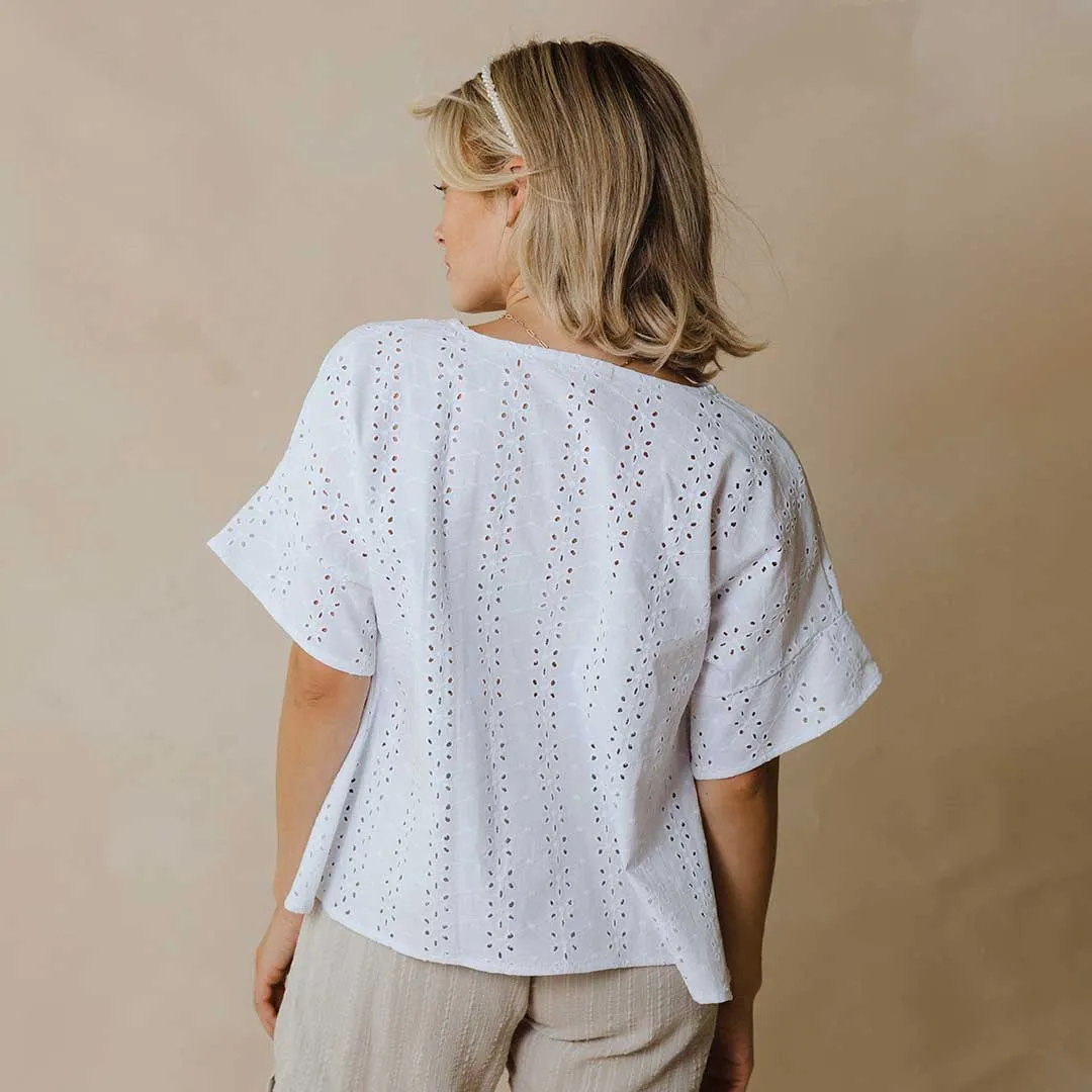 Baby Doll Blouse, White towel ease