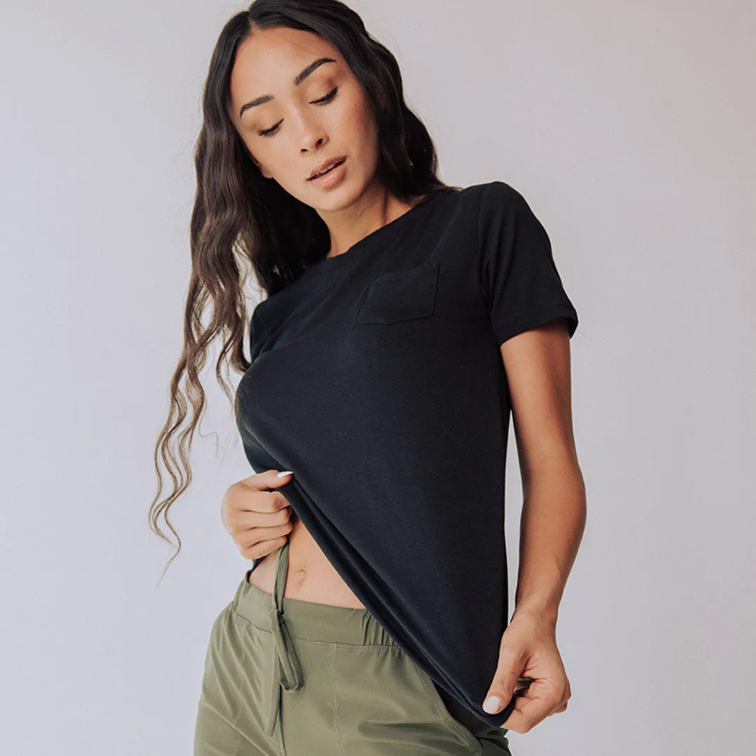 Basic Tee, Bamboo Black comfort glow
