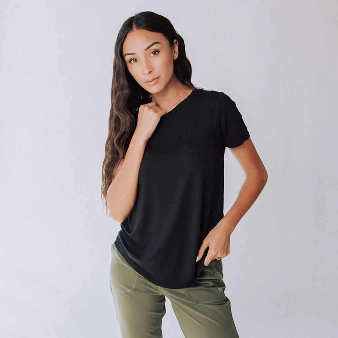 Basic Tee, Bamboo Black comfort glow
