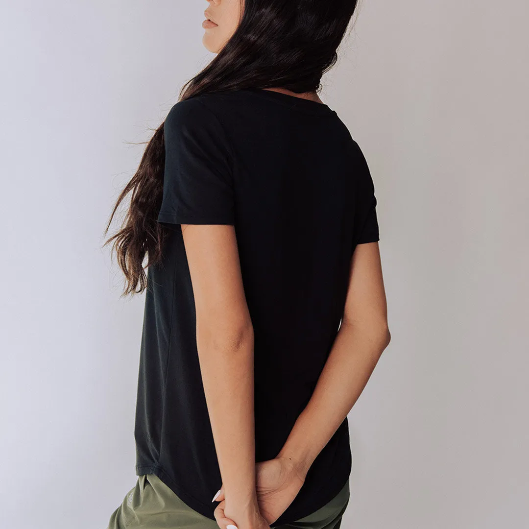 Basic Tee, Bamboo Black comfort glow
