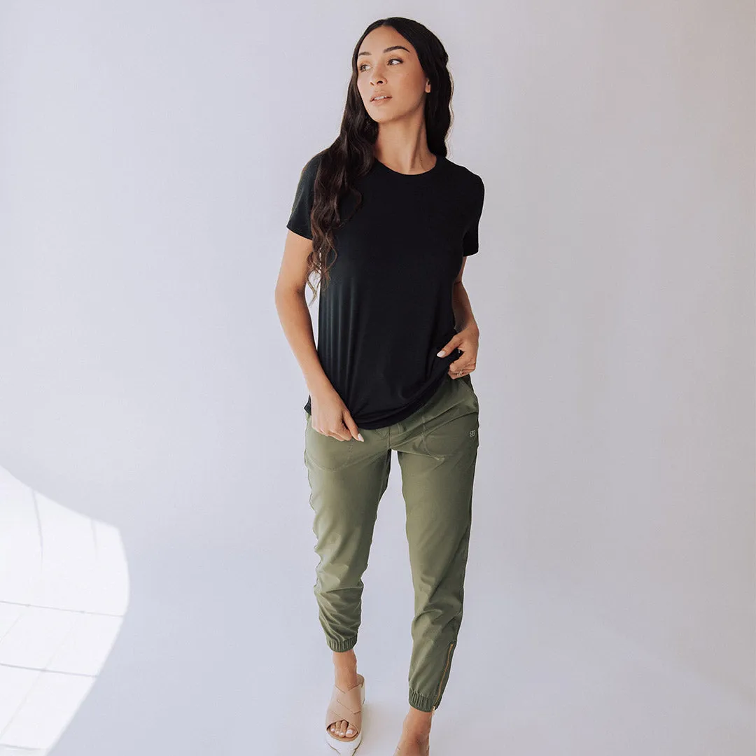 Basic Tee, Bamboo Black comfort glow