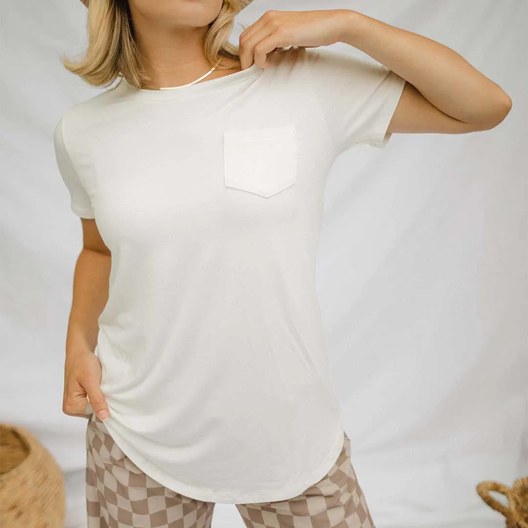 Basic Tee, Bamboo Ivory skirt match