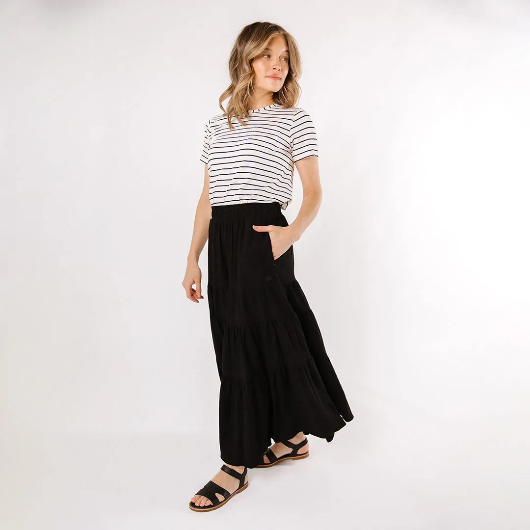 Basic Tee, Black Venice Stripe lazy style