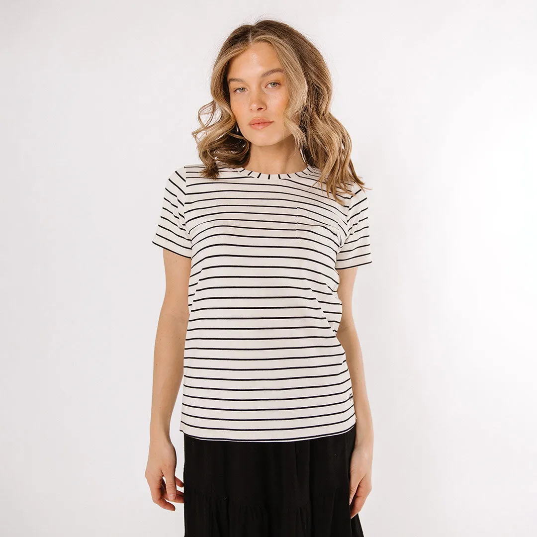 Basic Tee, Black Venice Stripe lazy style