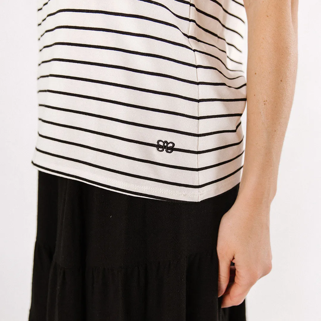 Basic Tee, Black Venice Stripe lazy style