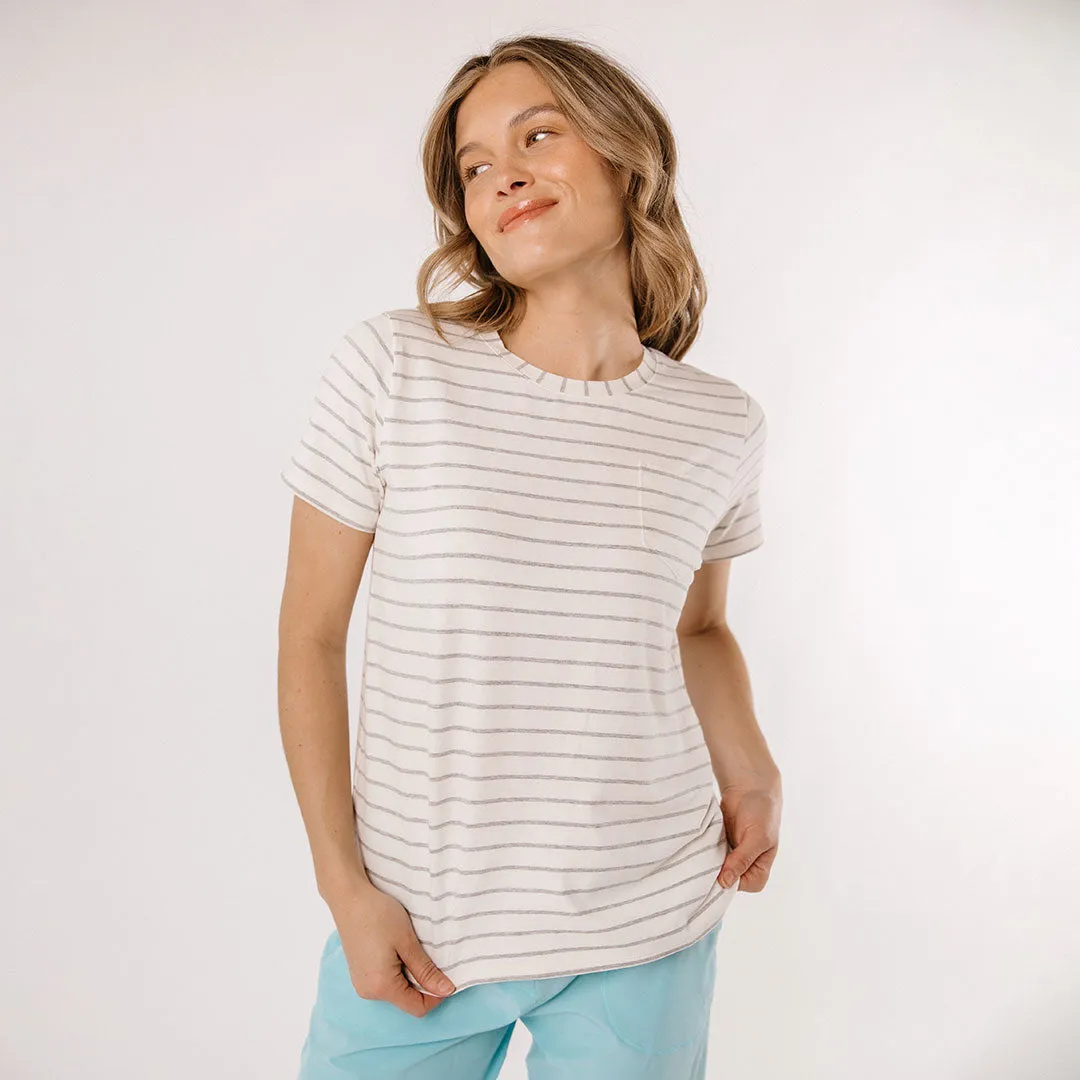 Basic Tee, Grey Venice Stripe all cotton