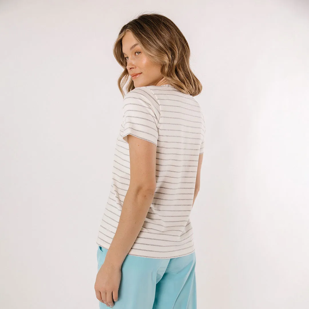 Basic Tee, Grey Venice Stripe all cotton